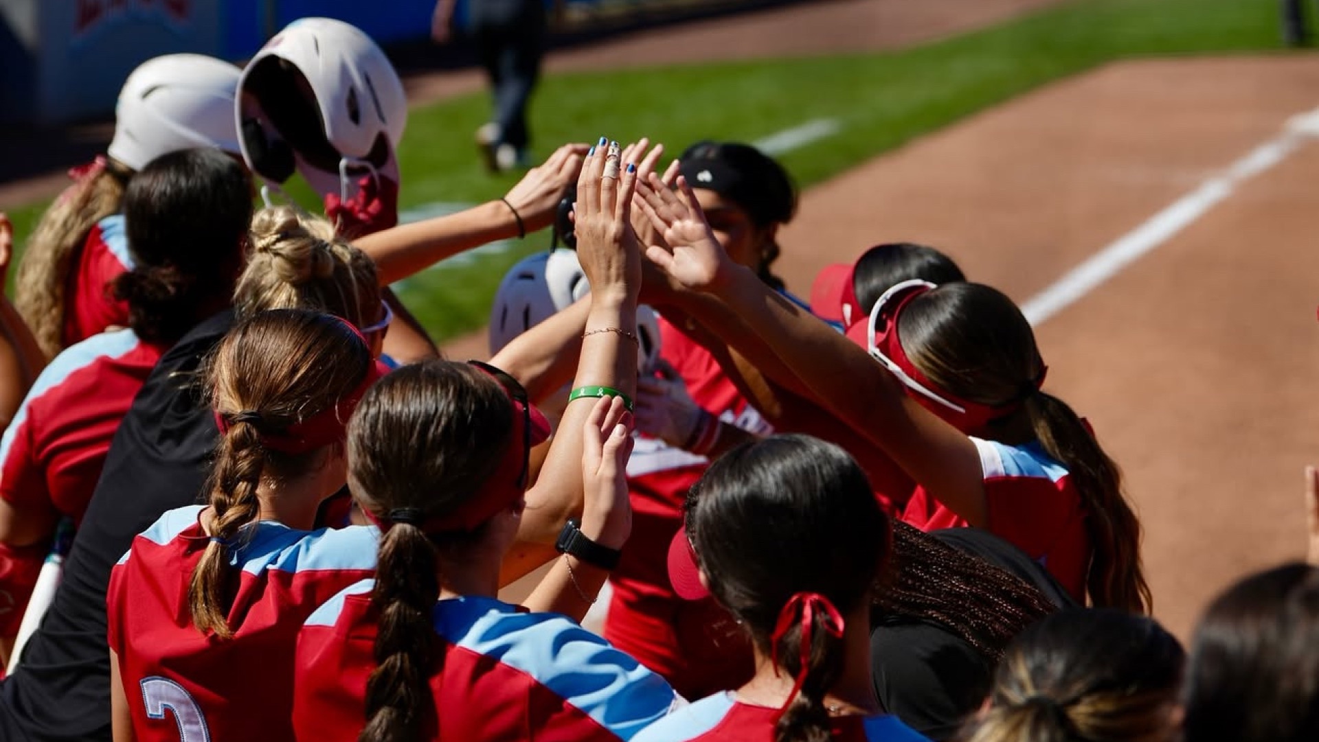 Softball huddle