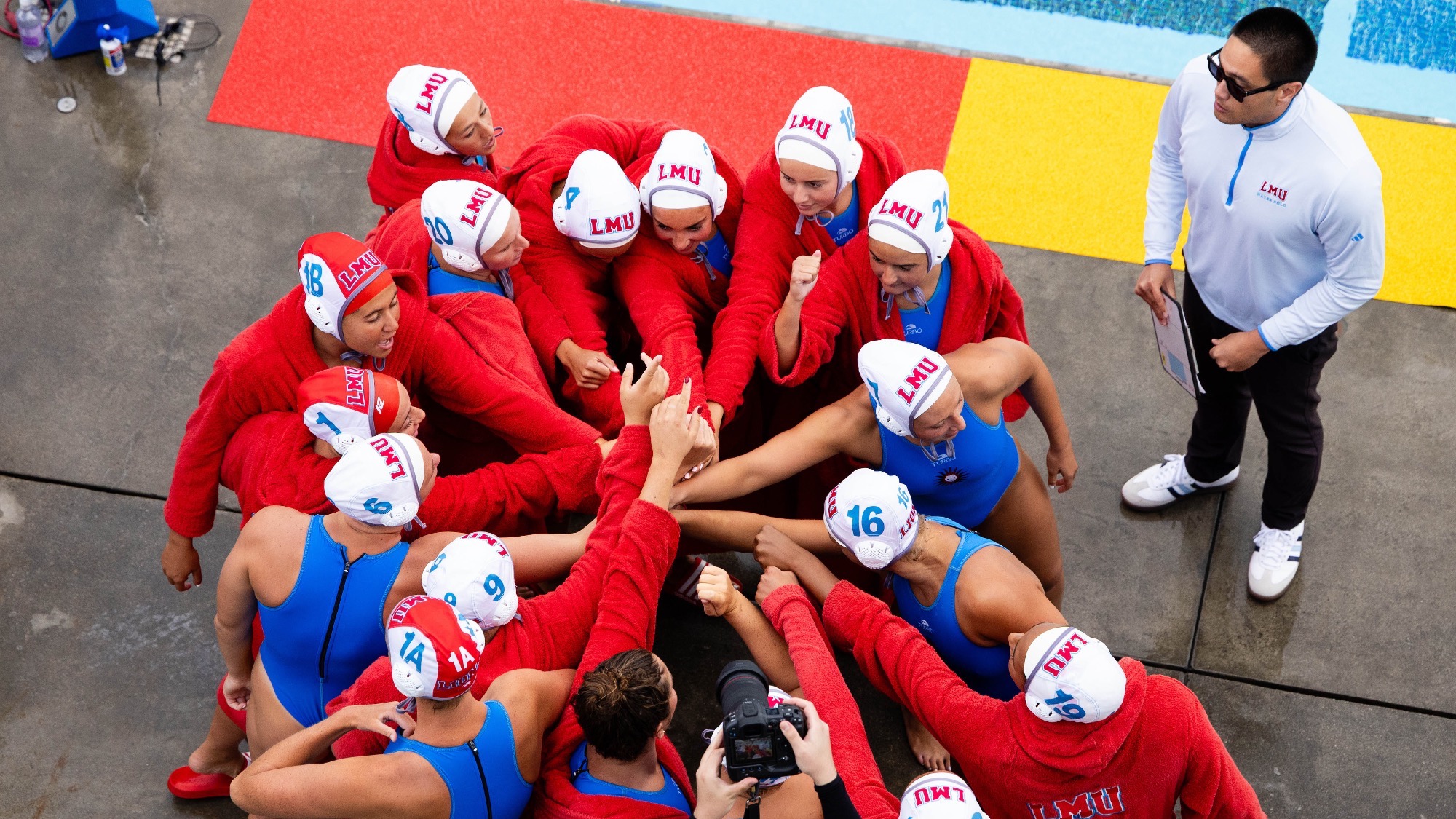 24 April 2026: USC plays LMU in the first round of the NCAA women's water polo championship at the Canyonview Aquatic Center on the campus of UCSD in San Diego, California. (Credit: Derrick Tuskan for NCAA)