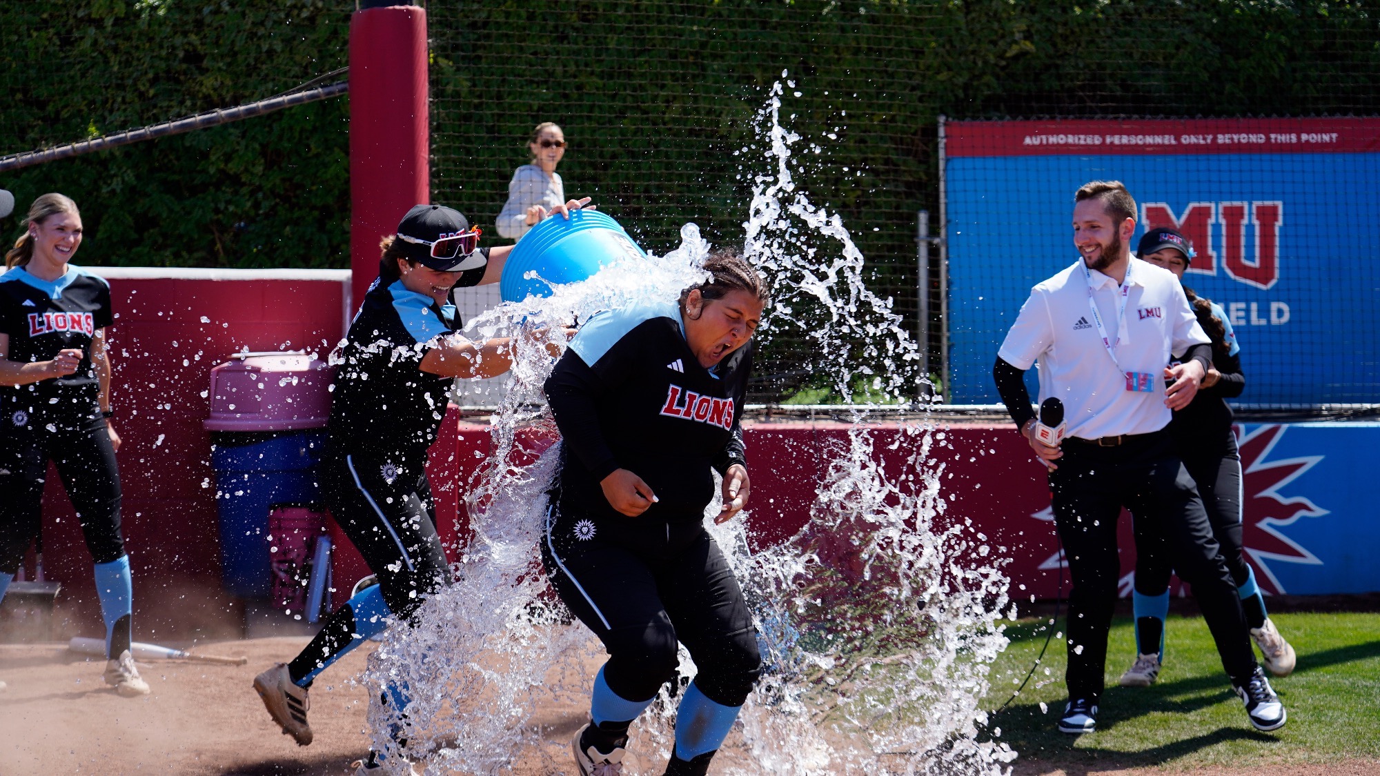 Izzy interview getting bucket of water poured on her