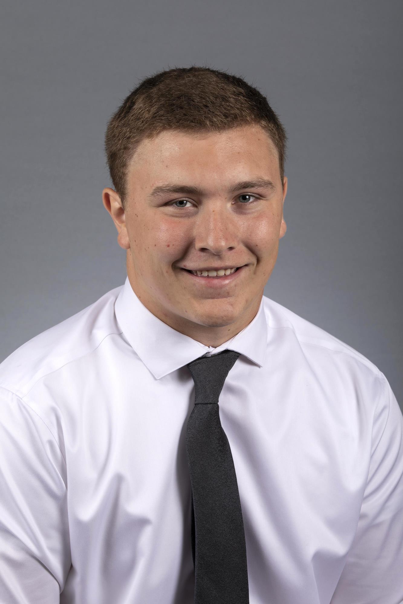 Austin Knight poses for the '18/19 season football headshots.
