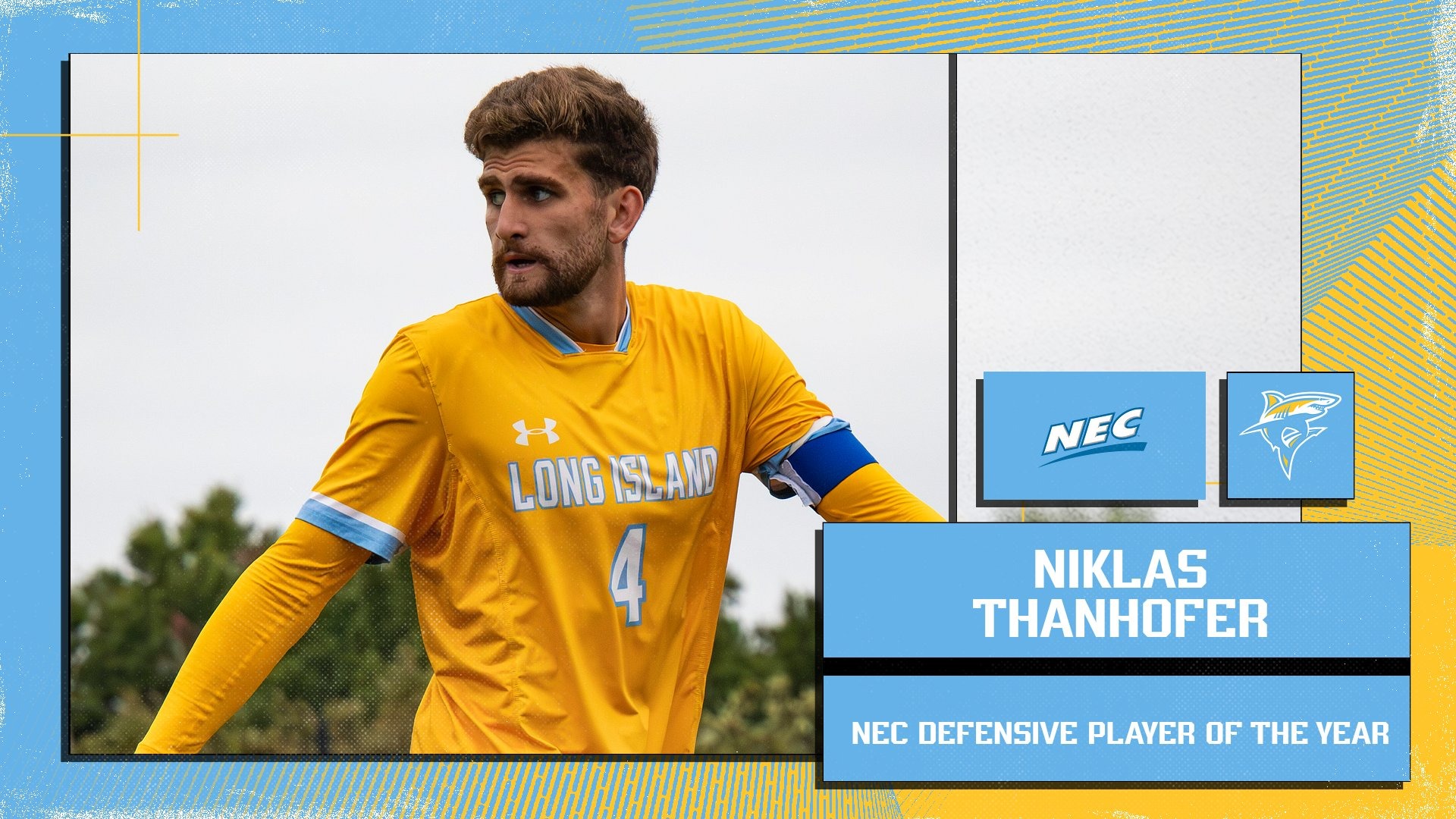 Niklas Thanhofer Men's Soccer NEC Defensive Player of the Year 2025