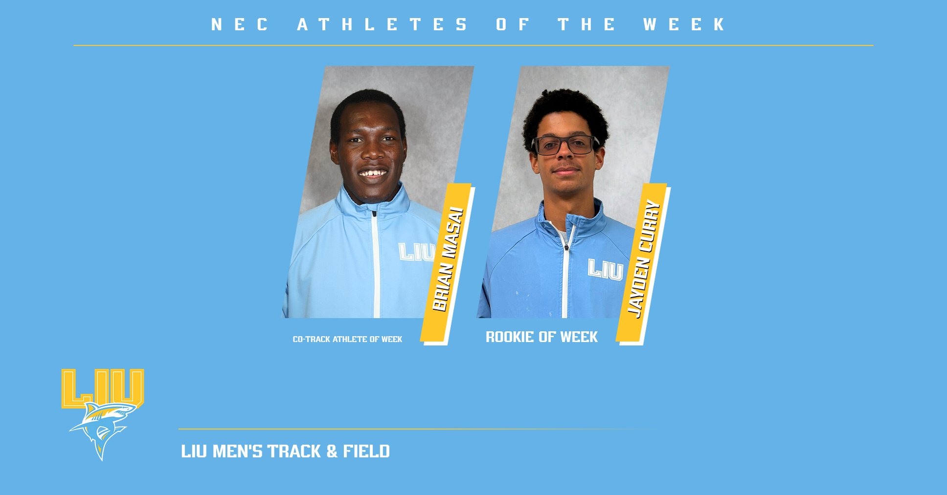 Men's Track & Field NEC Weekly Awards Graphic Jan. 20, 2025 Update
