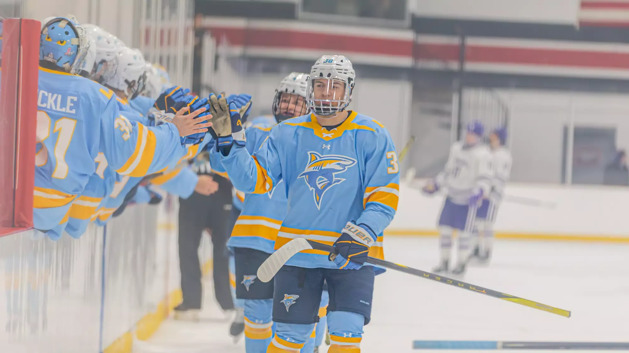 MHKY Perdion high five line at Stonehill