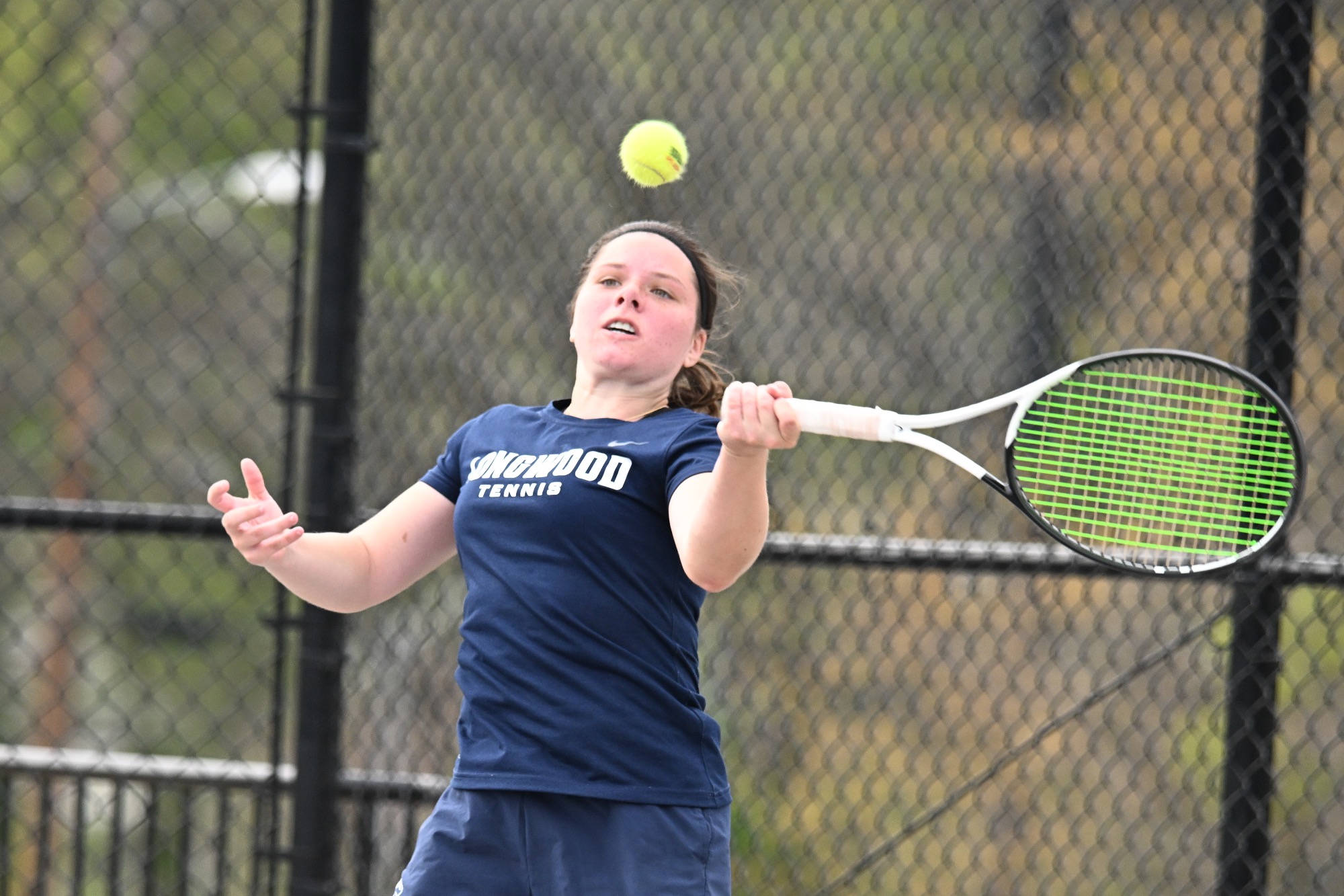 Longwood women's tennis versus Radford on April 9, 2024.
