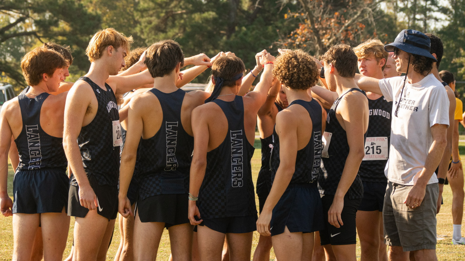 Men's Cross Country Team Huddle