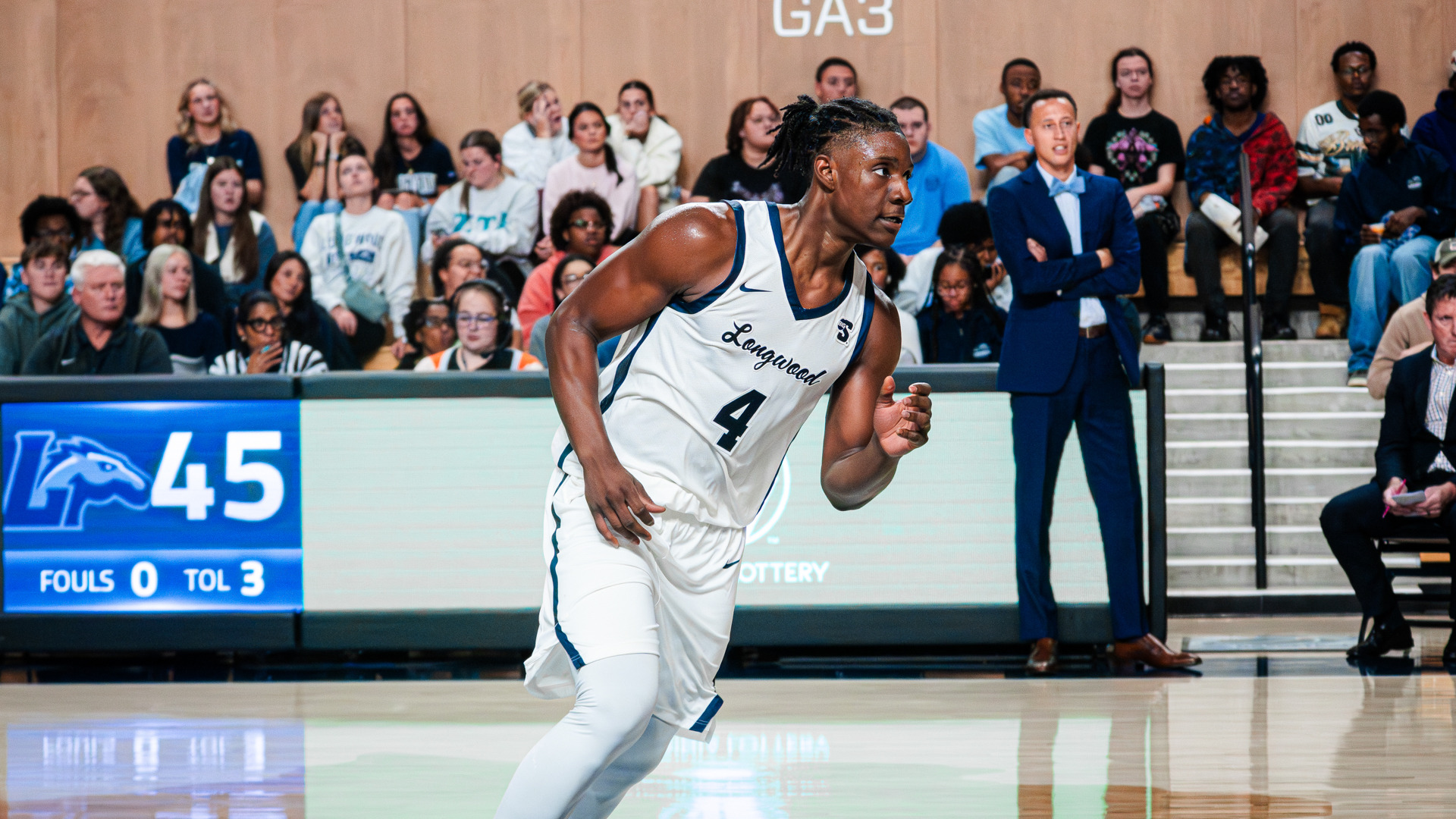 Emanuel Richards runs up the floor