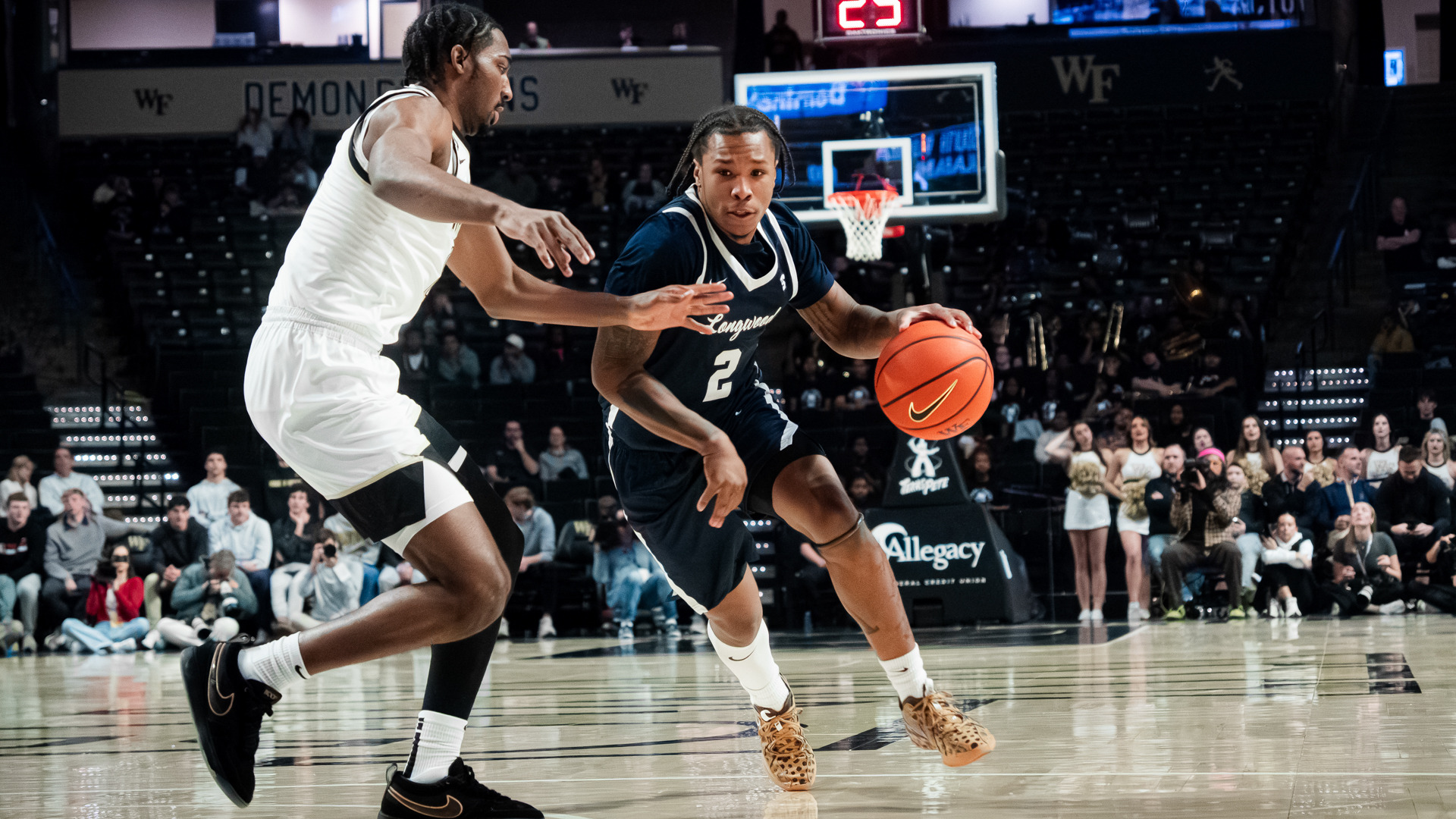 Redd Thompson Jr. drives to the basket