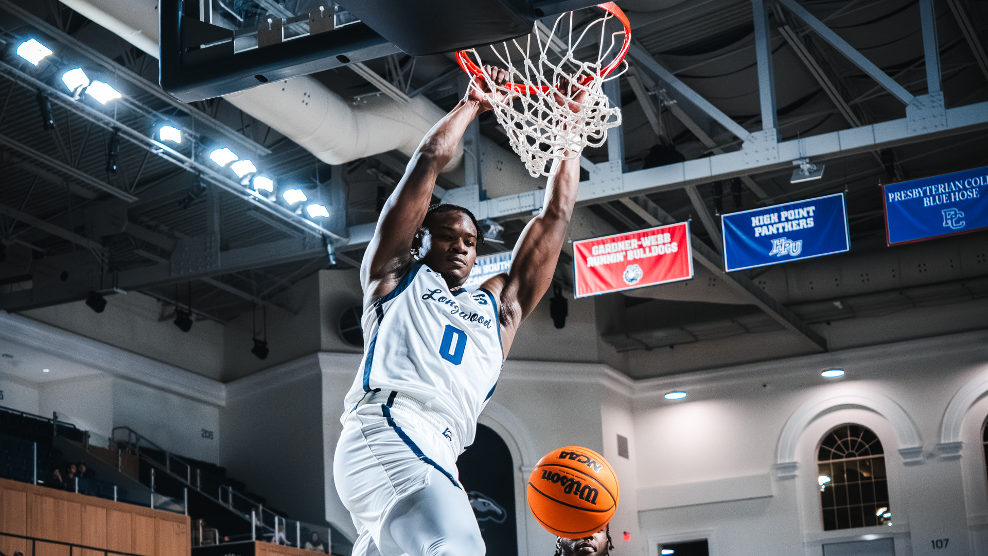 Johan Nziemi dunks the basketball