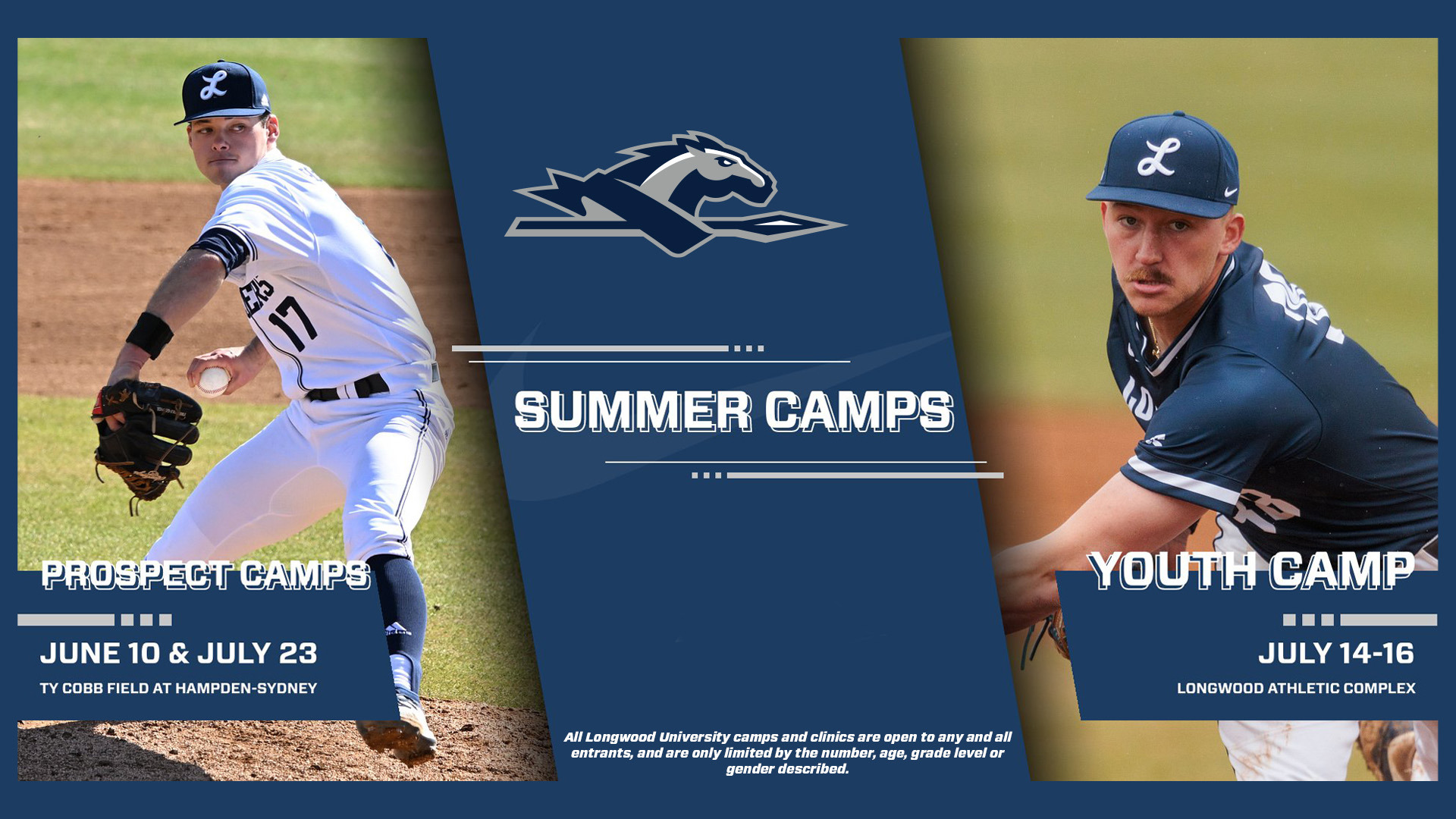 Longwood baseball camps | June 10, July 23 Prospect Camps | July 14-16 Youth Camp