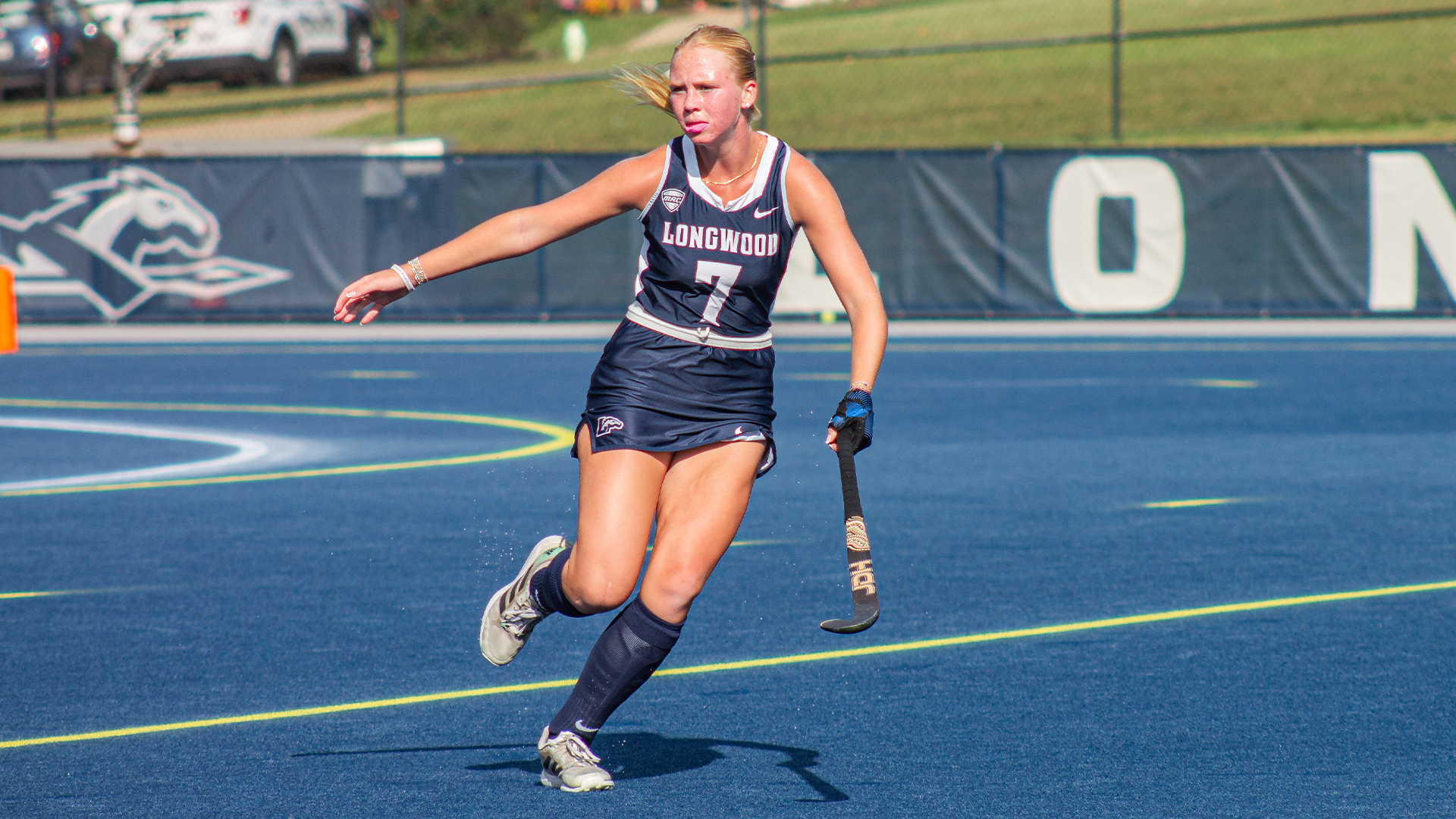 Skylar Friestat playing defense against Kent State