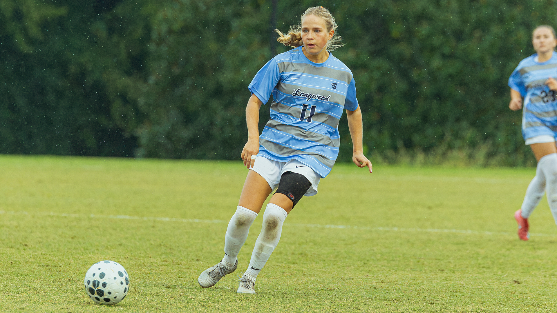 Sarah Olson receives a pass during a match against Charleston Southern on October 3, 2026 at home