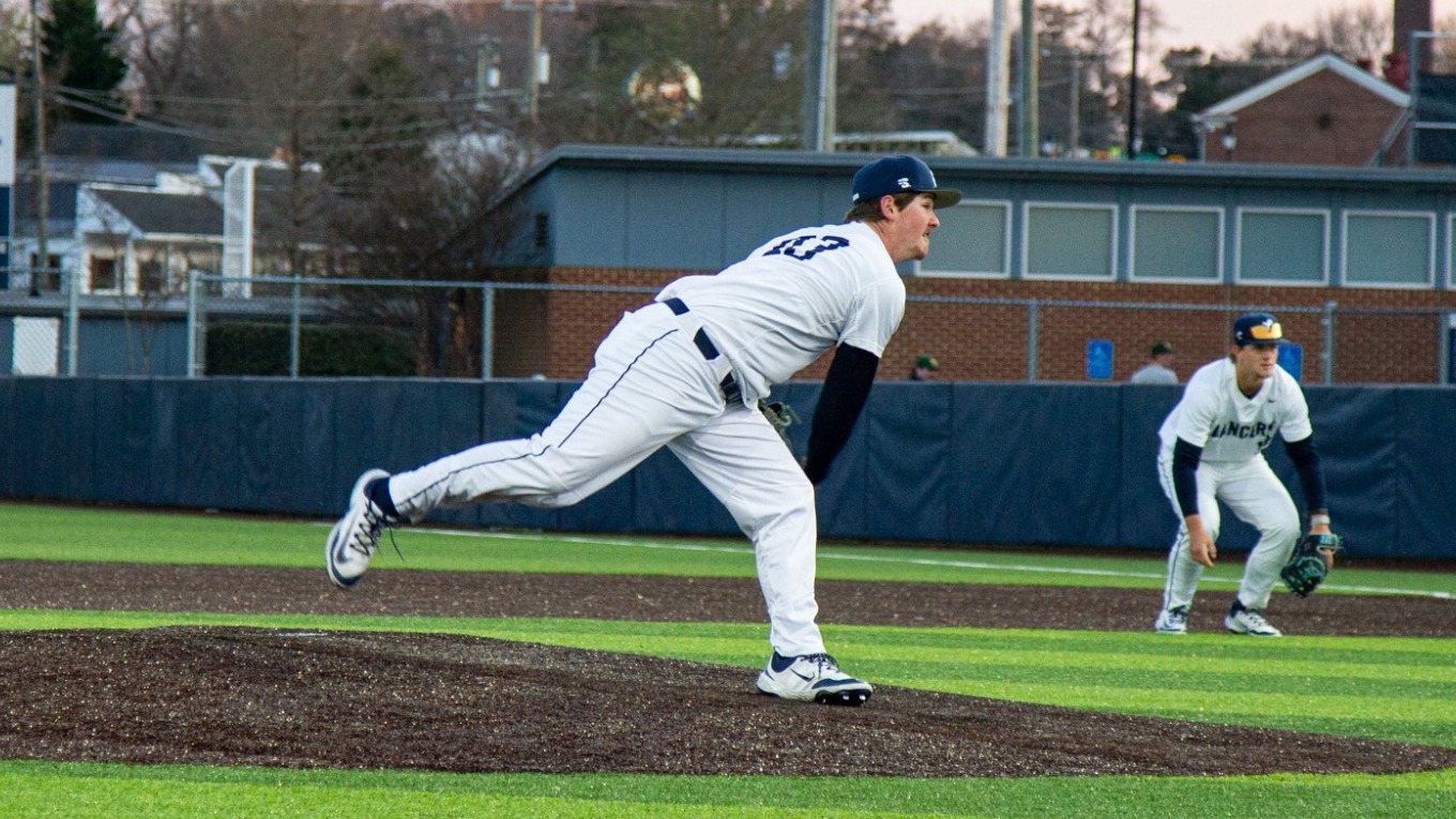 Wyatt Bunch on the mound at home against W&M