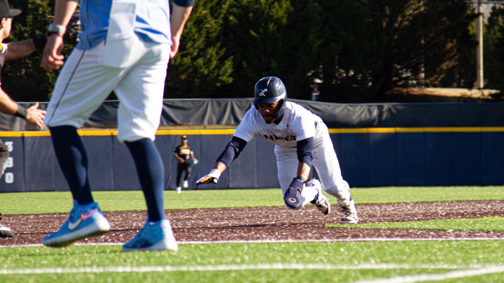 Keels stealing third against UMBC - 2025 Big South leader in stolen bases