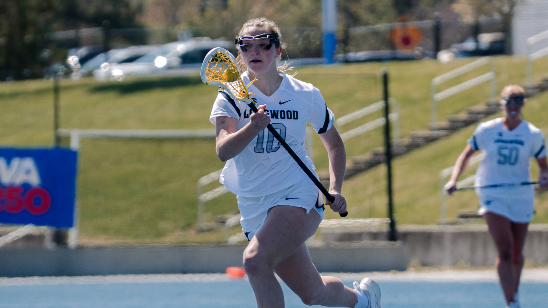 Sarah Forman carries the ball for Longwood