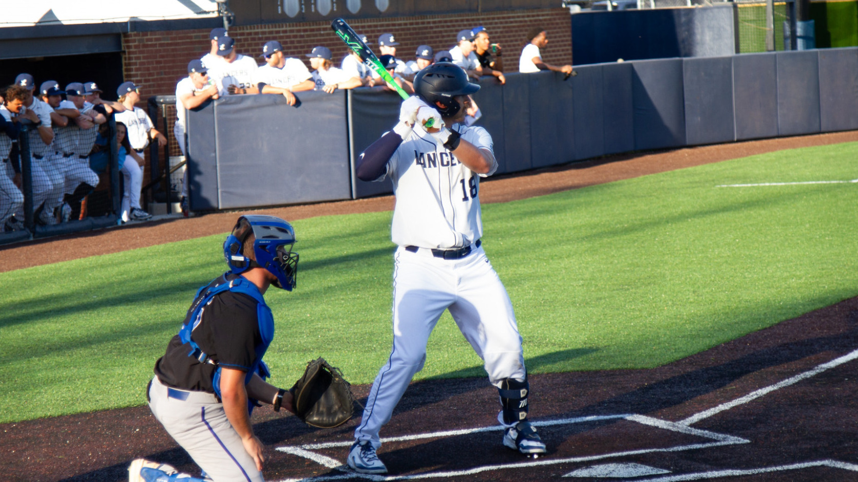 Jon Howard stands in the box for Longwood baseball