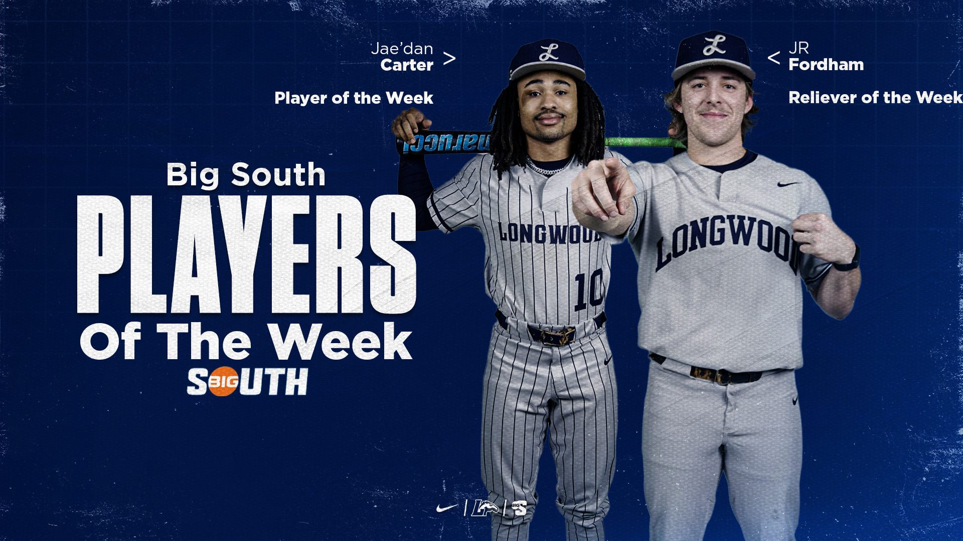 Big South Player of the Week Jae'dan Carter and Reliever of the Week JR Fordham