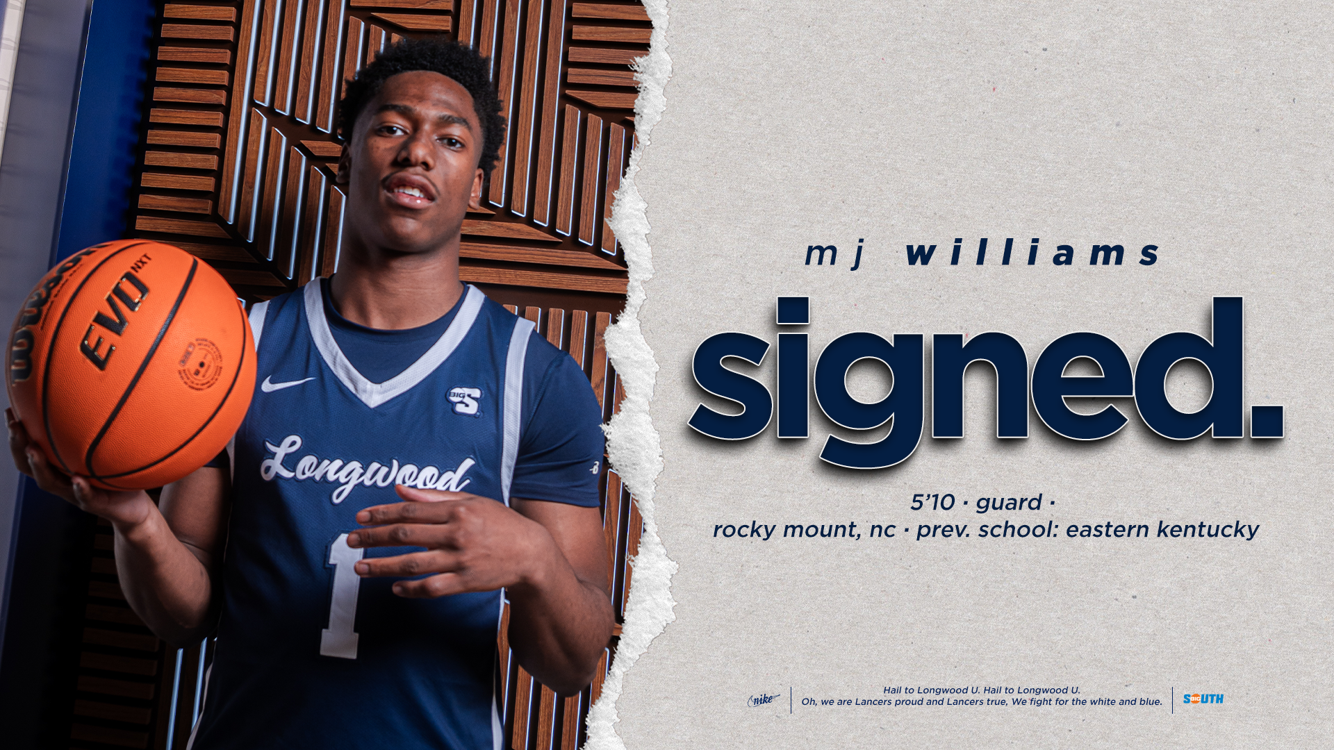 MJ Williams signs with Longwood | He transferred from Eastern Kentucky