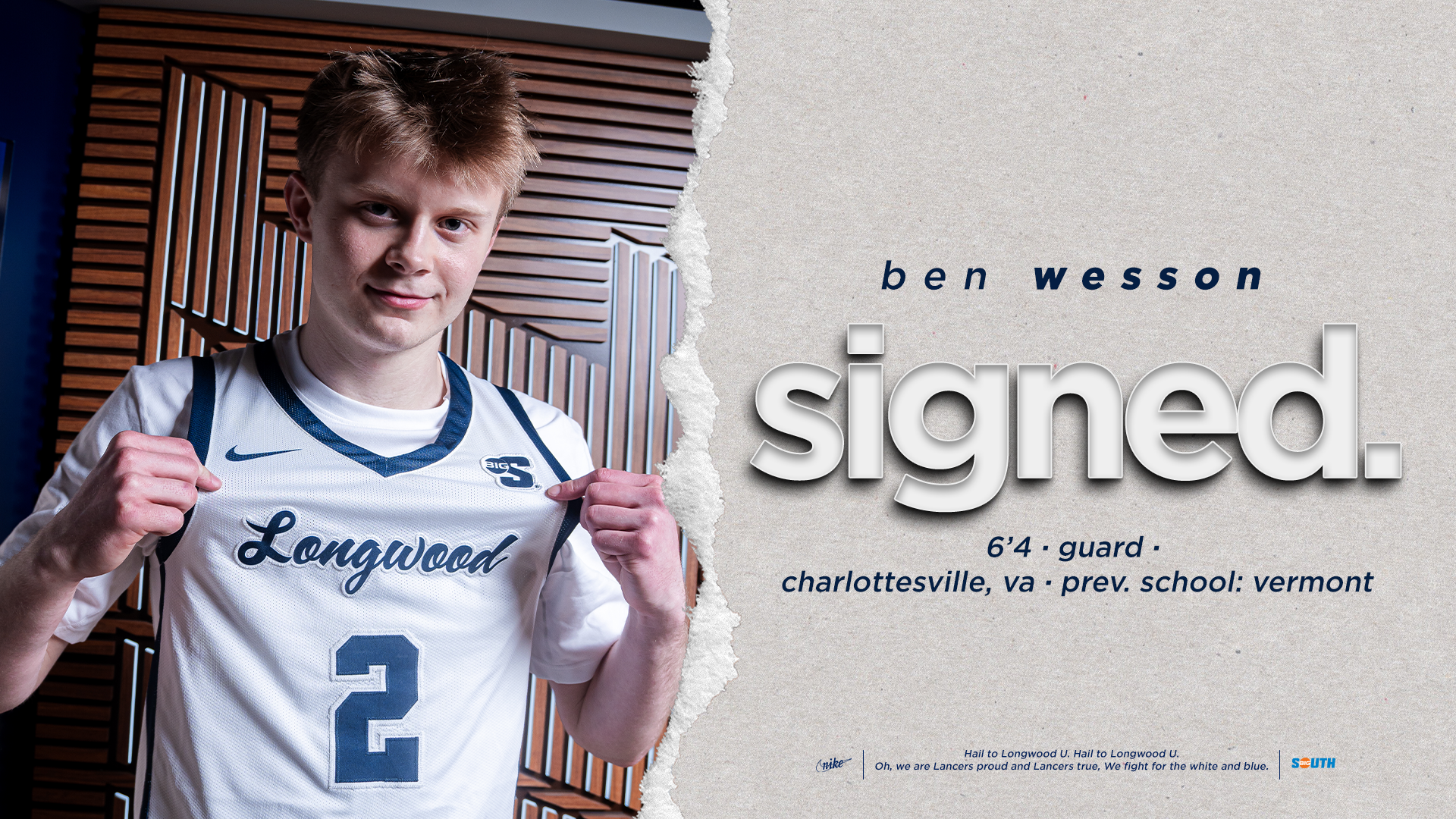 Ben Wesson signs with Longwood men's basketball | 6'4 guard | Charlottesville, Virginia