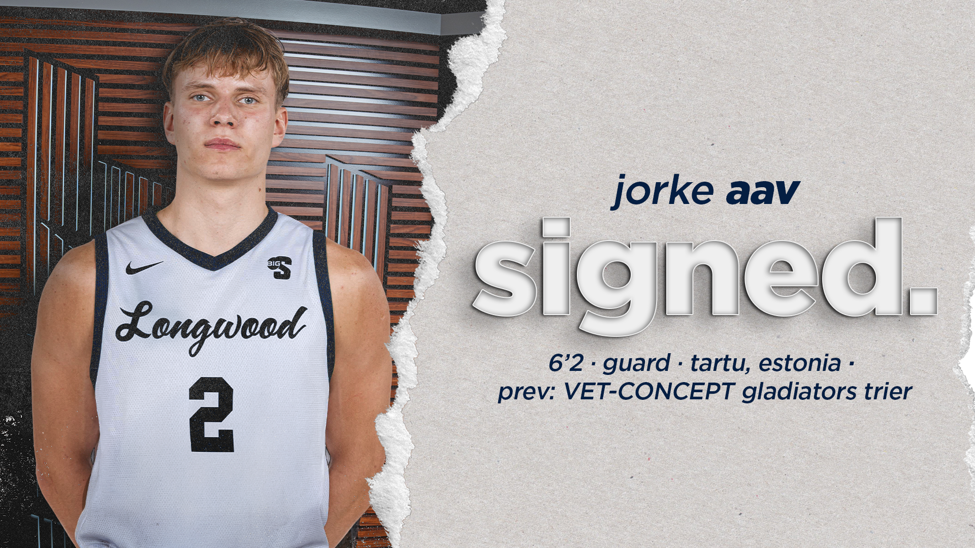 Jorke Aav signs with Longwood men's basketball