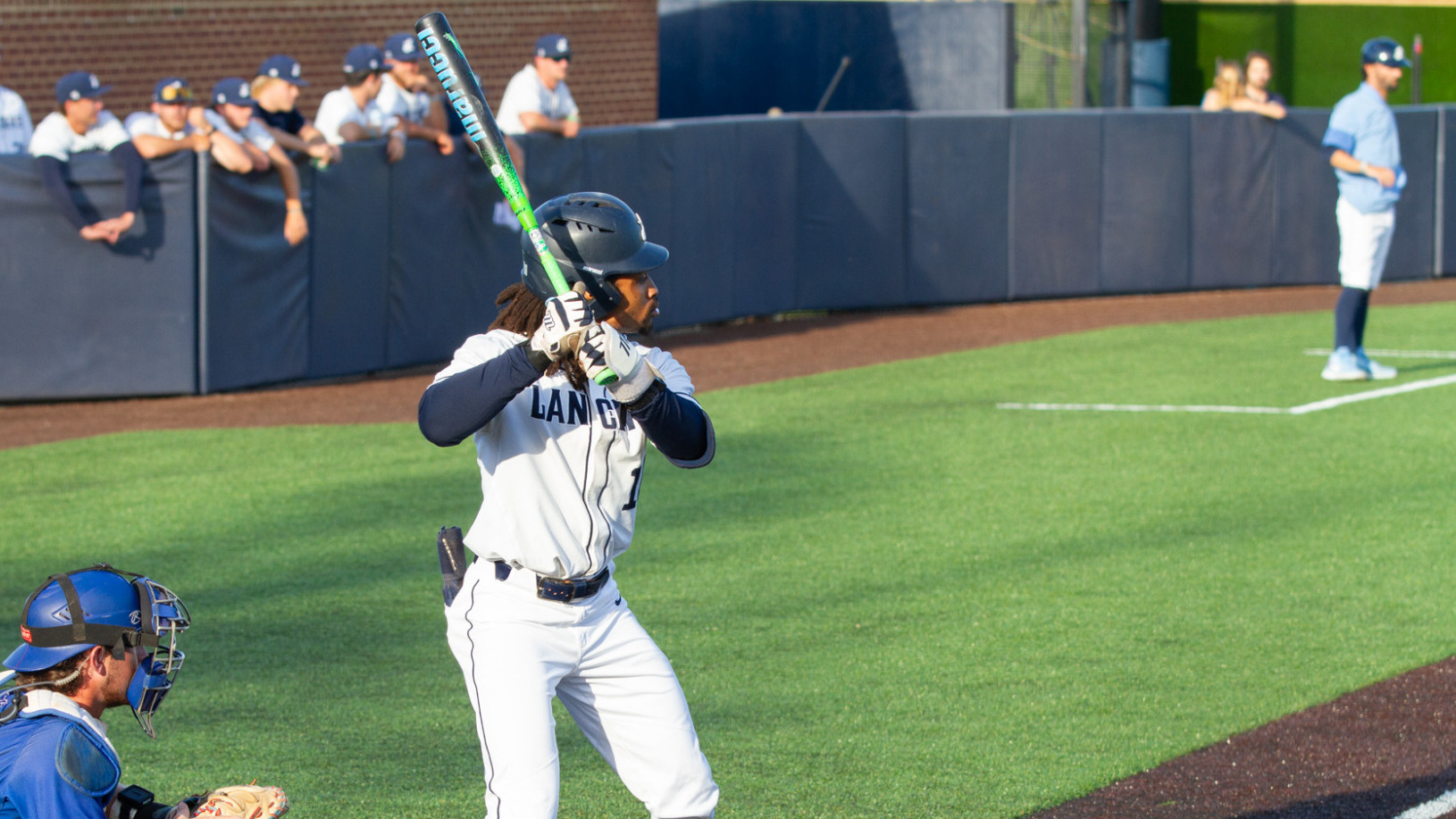Jae'dan Carter at the plate for Longwood