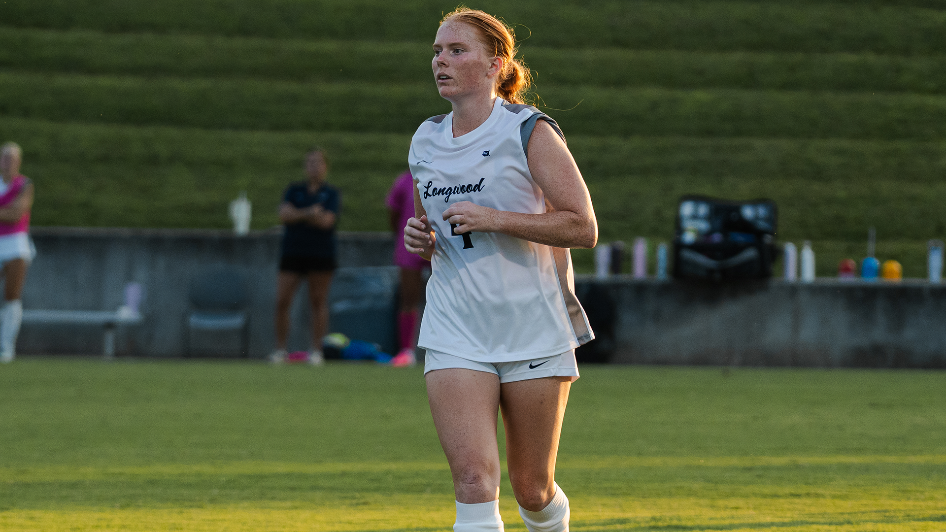 Meghan Piazza plays against William & Mary in exhibition action on Aug. 8, 2026 in Farmville, Va.