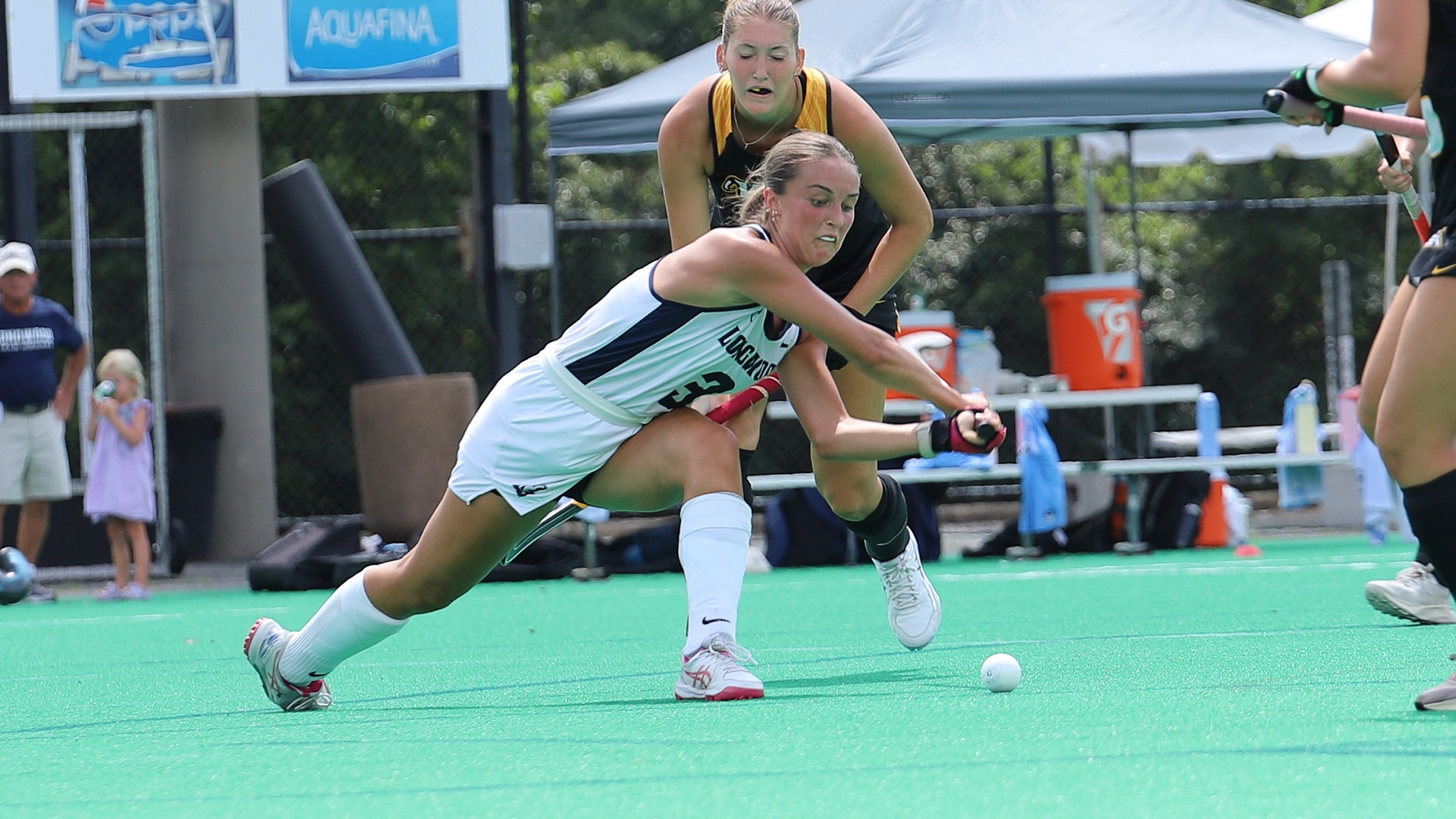 Hailey Flick attempting shot at a scrimmage against VCU