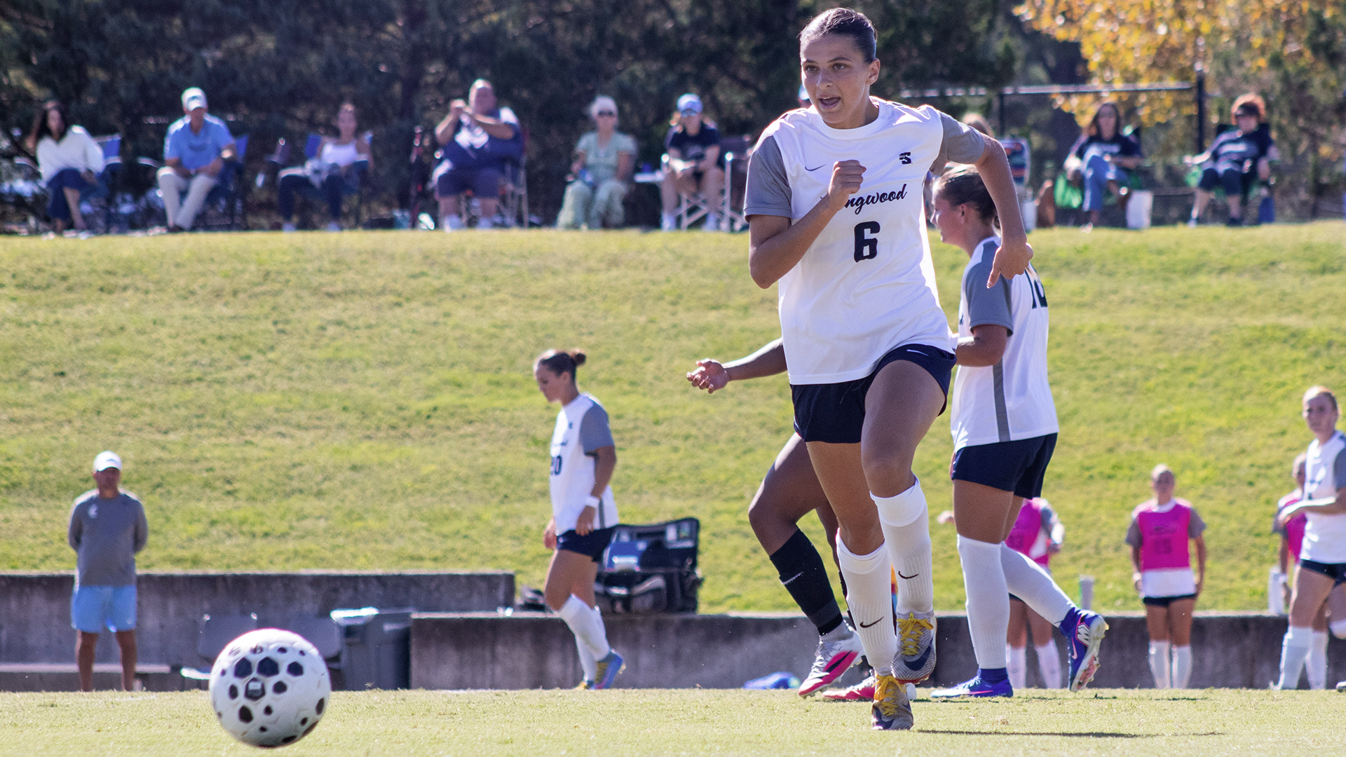 Remi Siner dribbles the ball against USC Upstate on September 26, 2026 at home