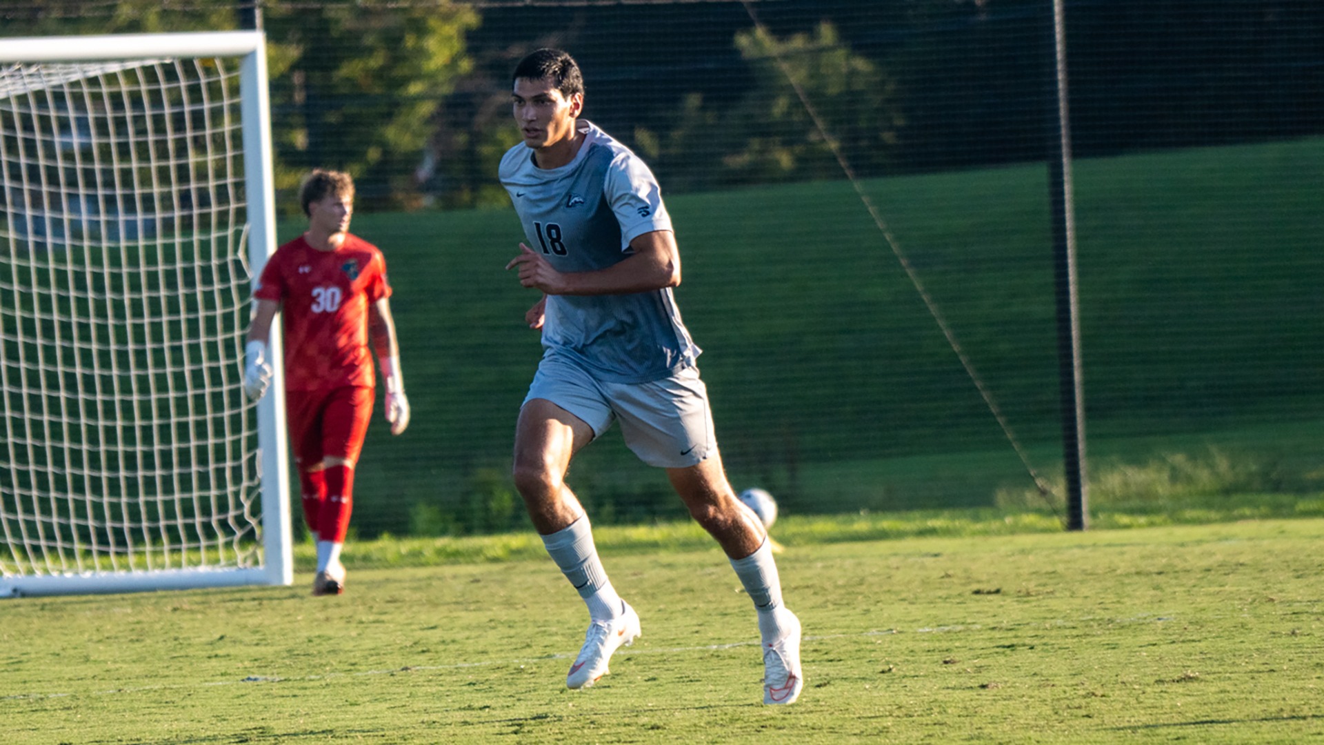 Levon Saribekyan runs toward the ball during Longwood's 4-2 home win over Coastal Carolina. 