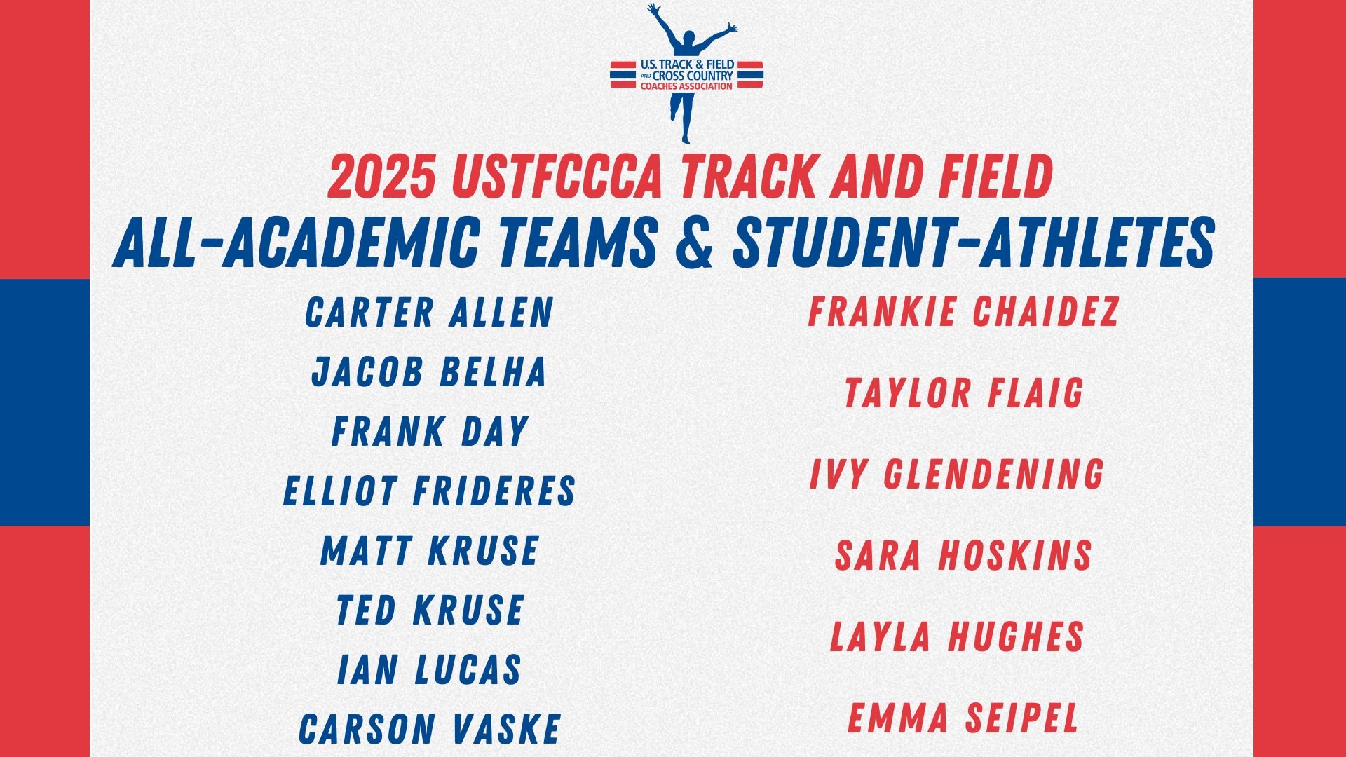 USTFCCCA Track and Field All-Academic Team and Athletes Graphic