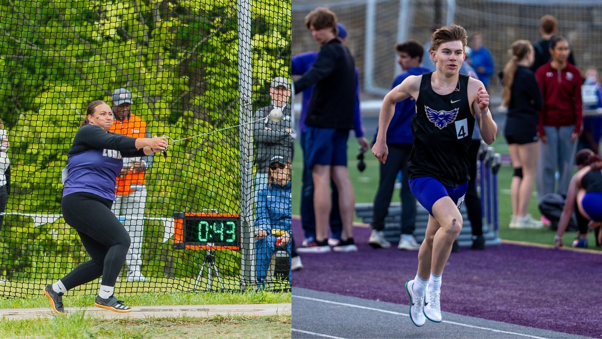 Caitlyn Cox and Aiden Ruiz Drake Relays Recap Double Photo