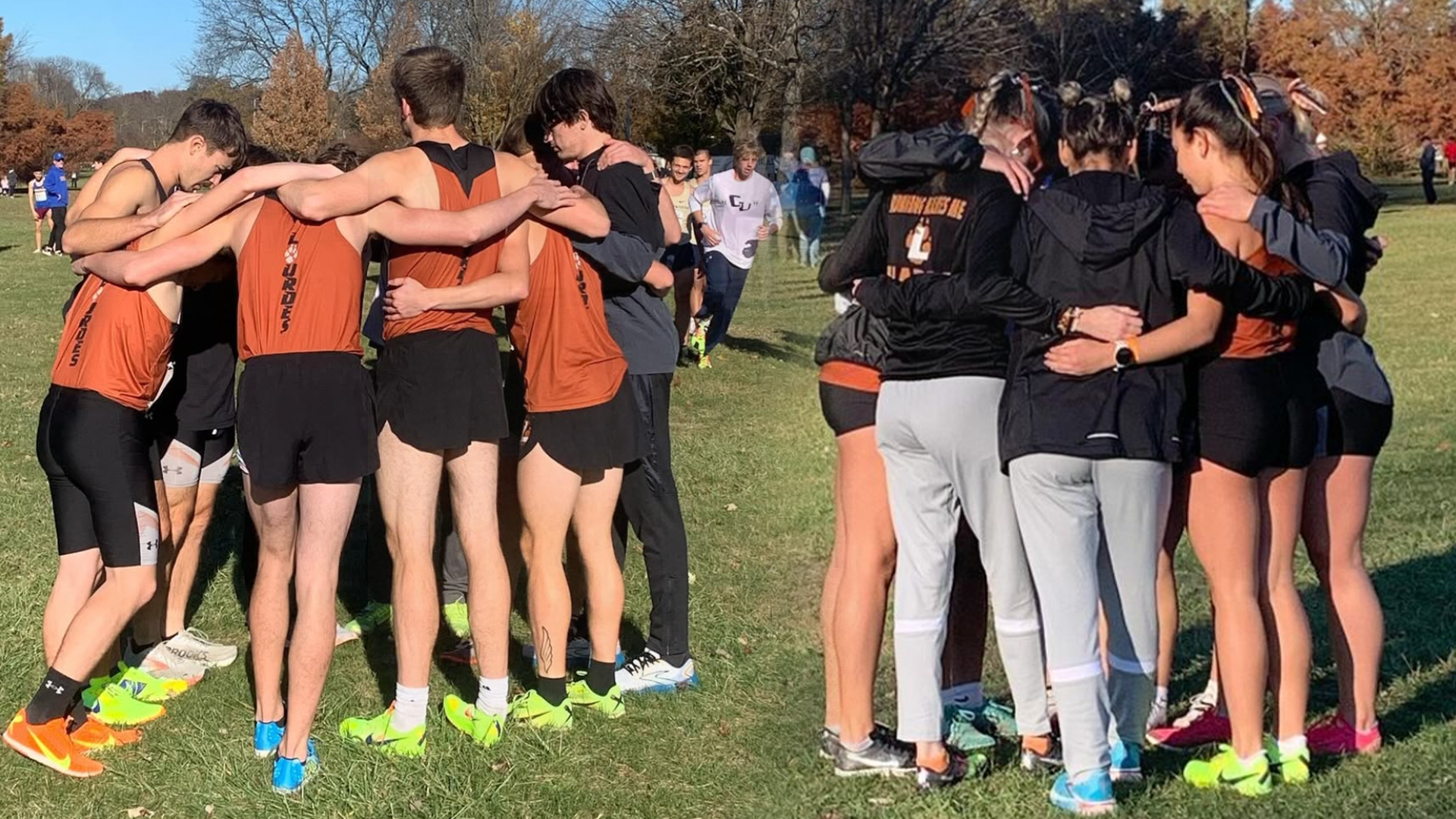 XC Team hudles