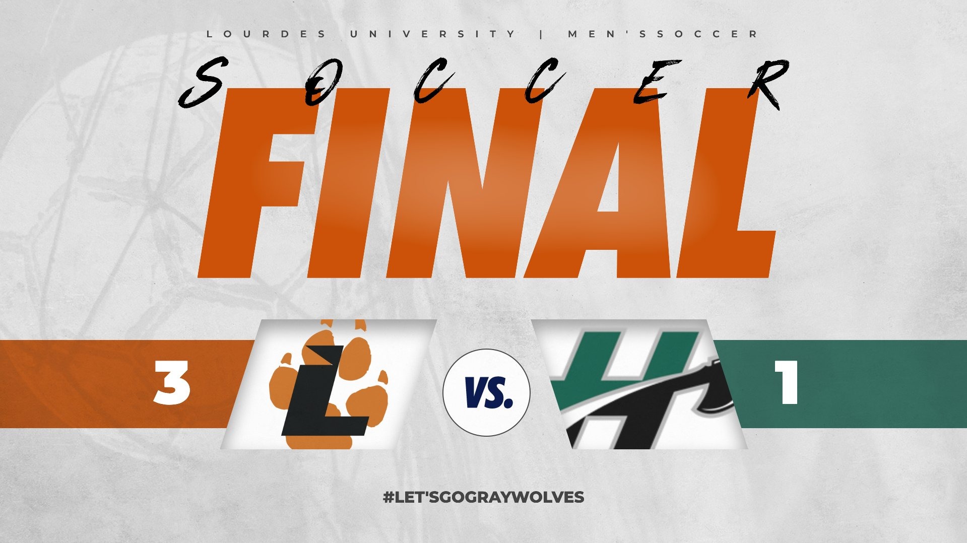 Men's Soccer Final Score - Lourdes 3 vs. Huntington 1