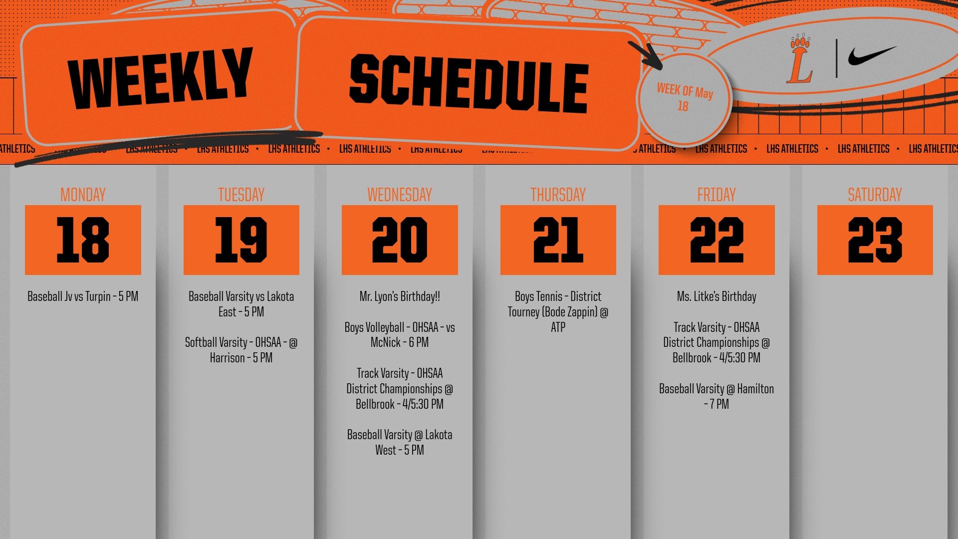 Weekly Schedule