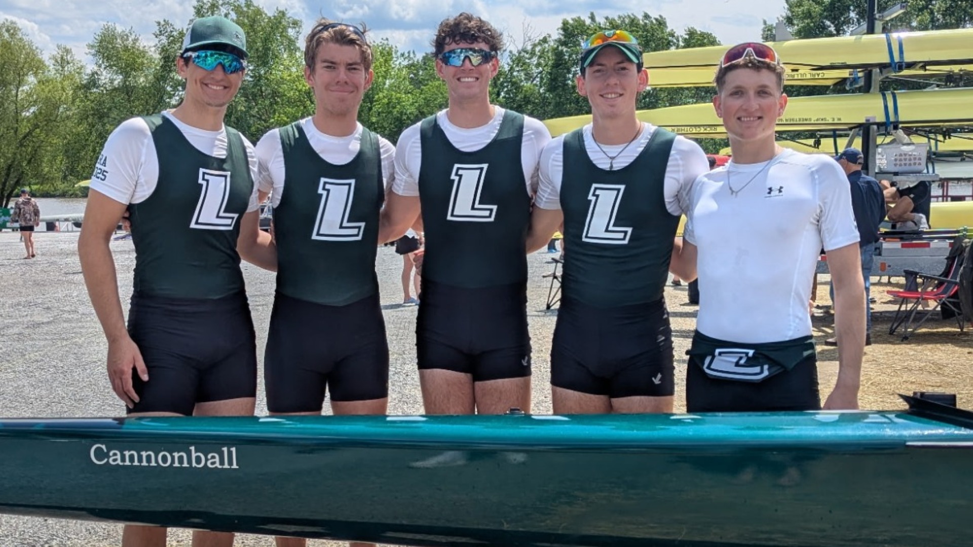 Pete Bohacek, Gabe Wagner, Brendan Shaw, Chris Engelbert and coxswain Joey Sigmund