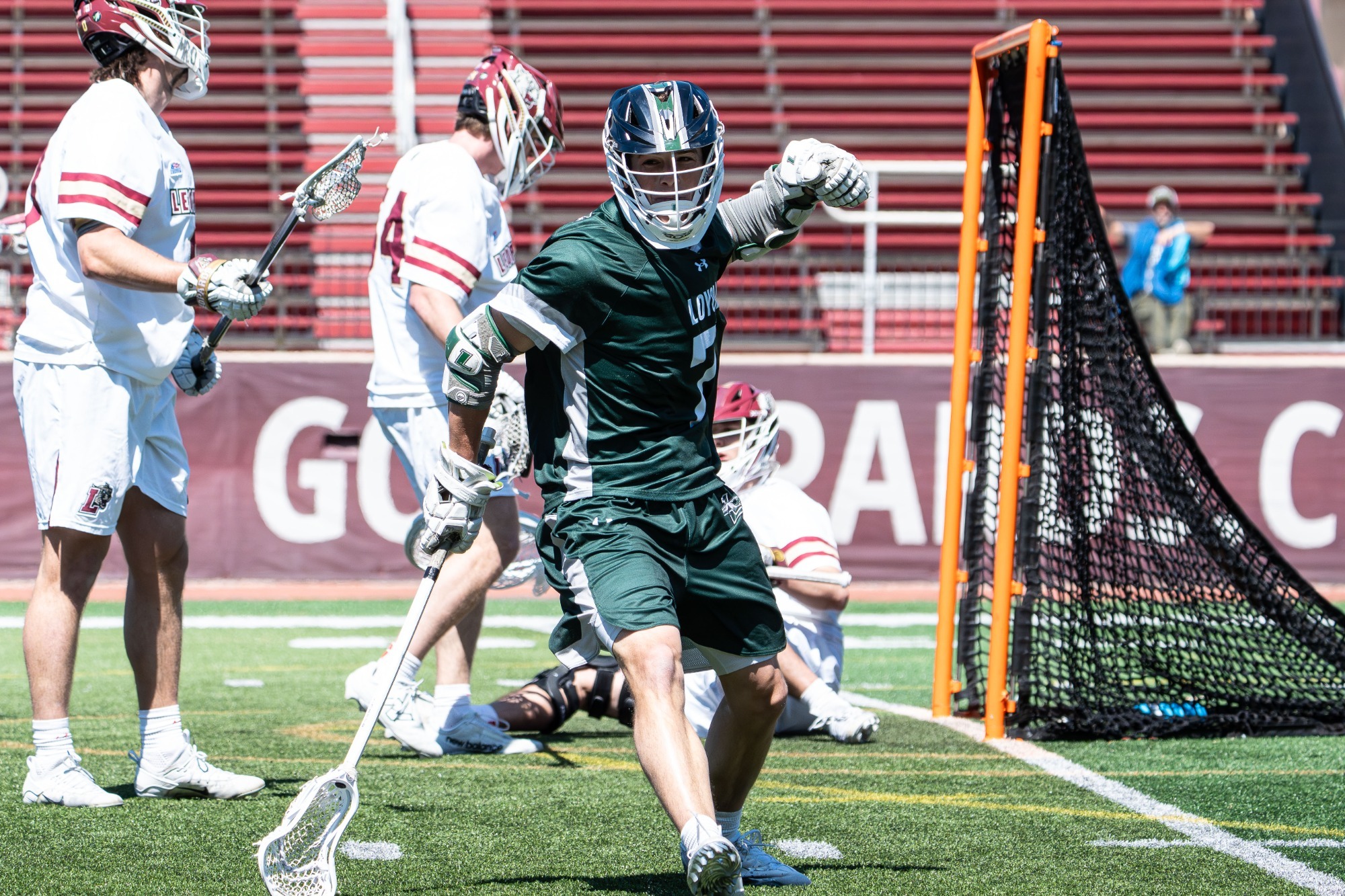 Matthew Minicus celebrates a goal at Lafayette