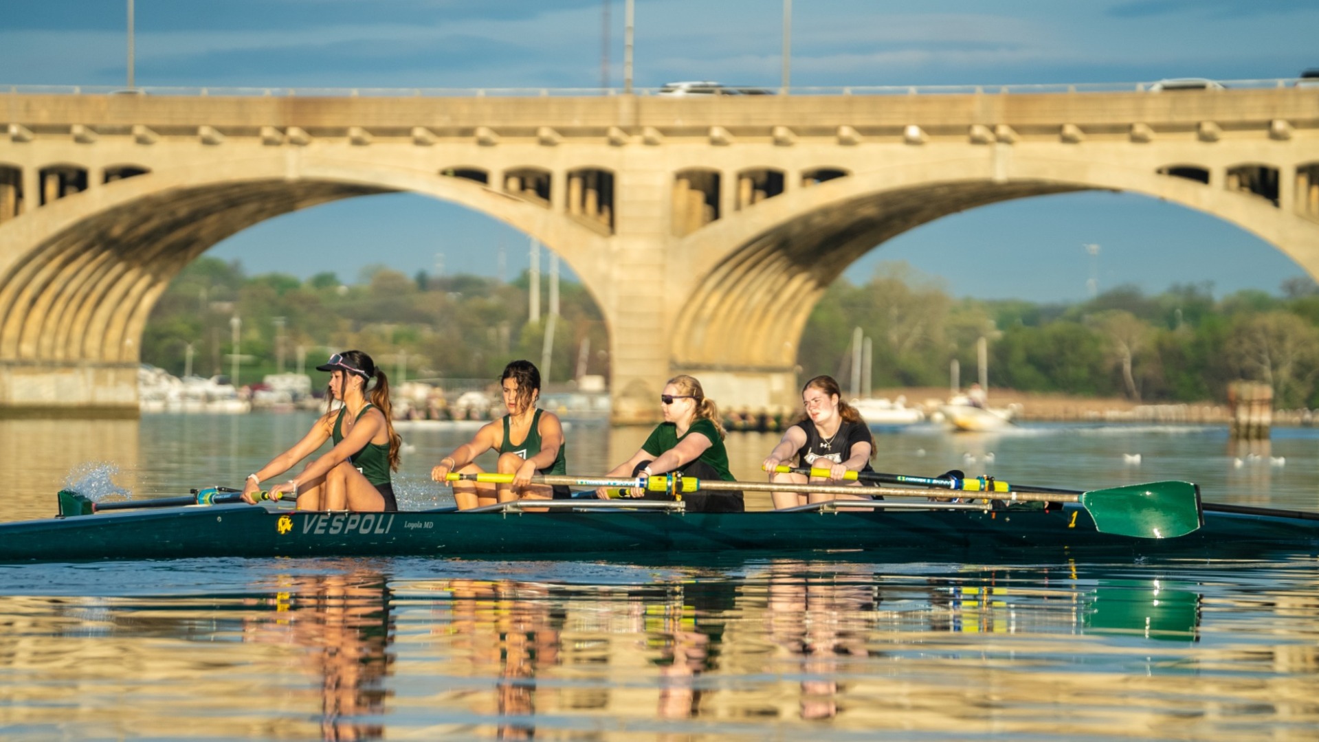 Women's Varsity Four at a 2026 practice
