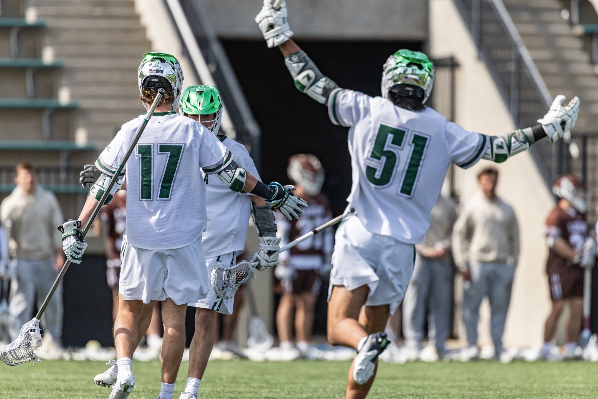 Mason Cook and Chase Gregory celebrate a goal
