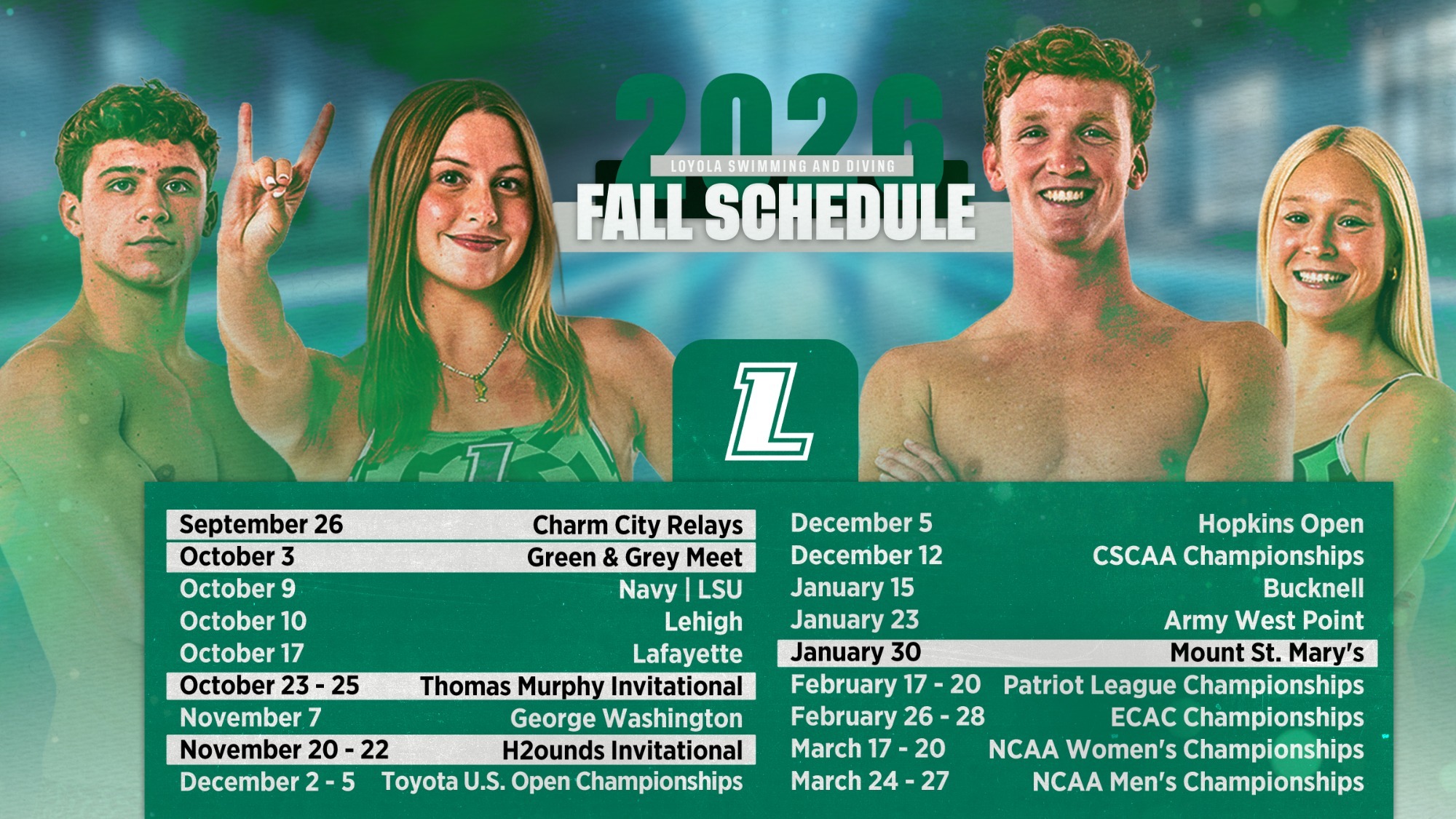 2026-27 Swimming & Diving Schedule