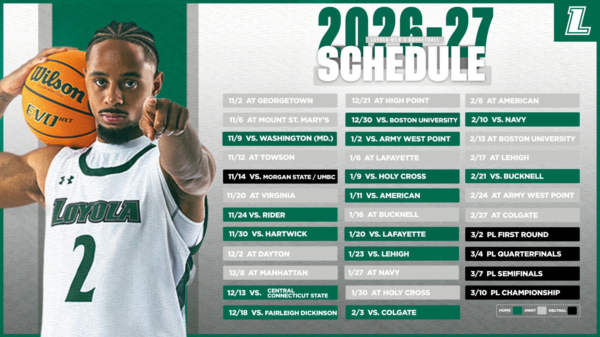 2026-27 Loyola Greyhounds Men's Basketball Schedule