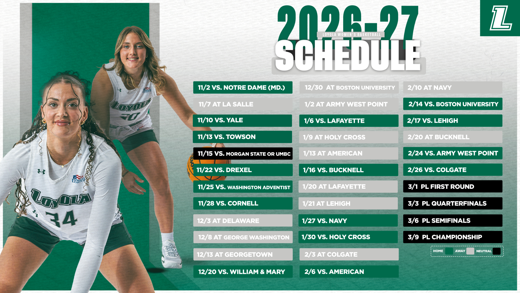 2026-2027 Loyola Women's Basketball Schedule