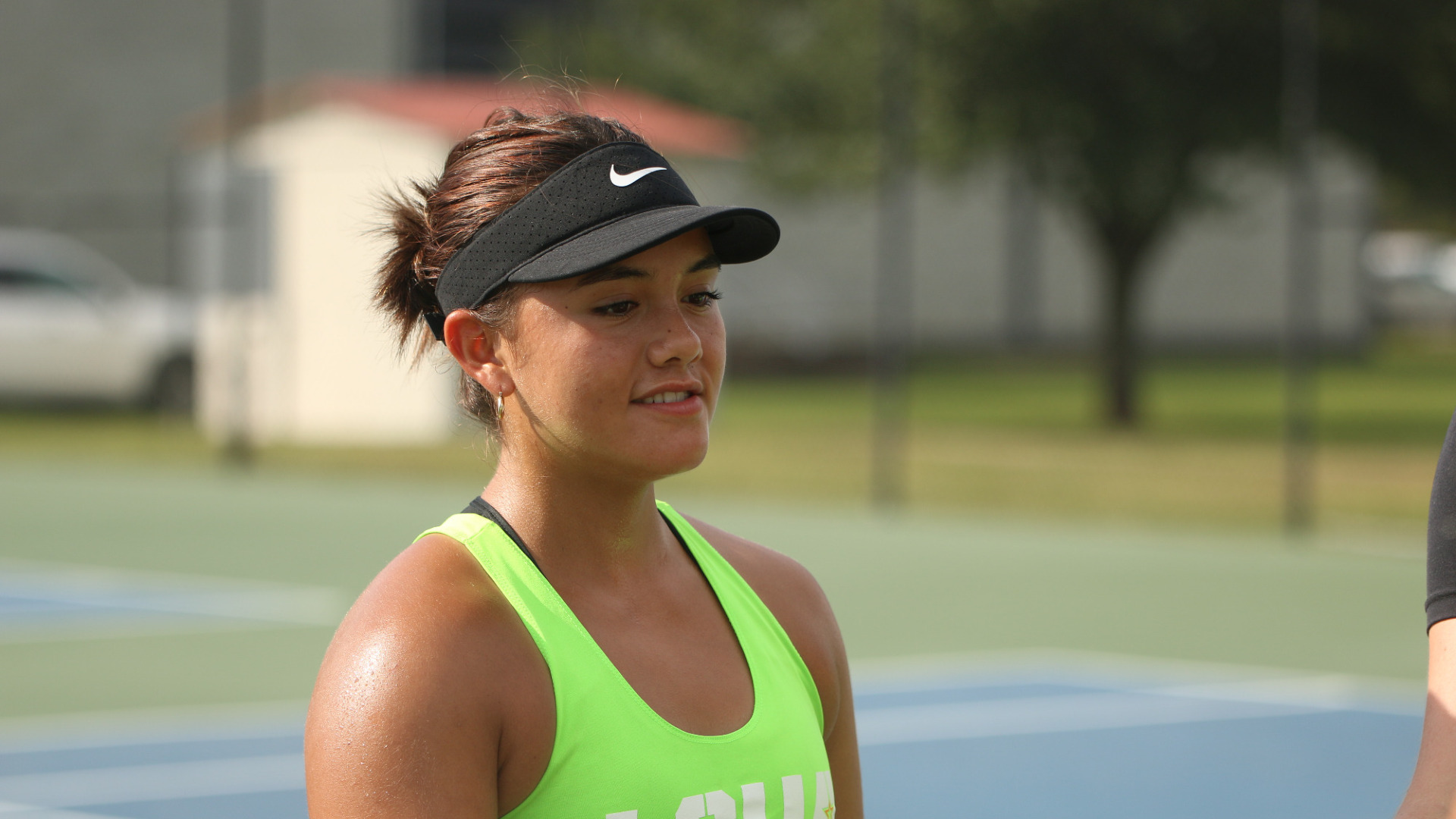 Esthella Valentina Gonzalez Saiza looks on during practice