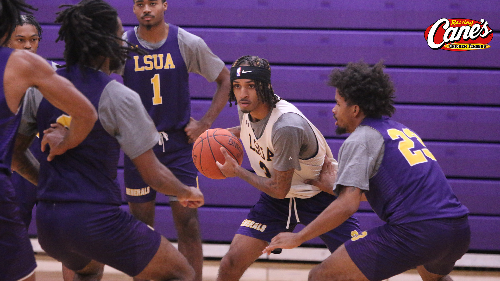 Jayce Tolivar defends the ball in practice