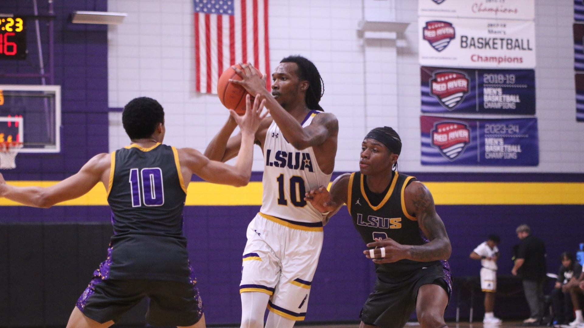 Norman Beckford looks to pass against LSUS