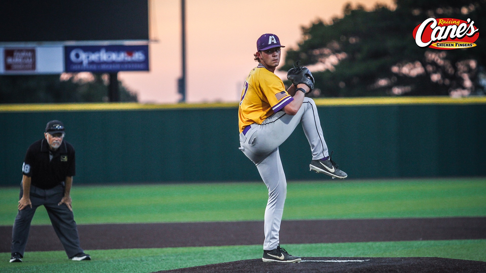 A left-hander delivers a pitch during a fall game at LSUE