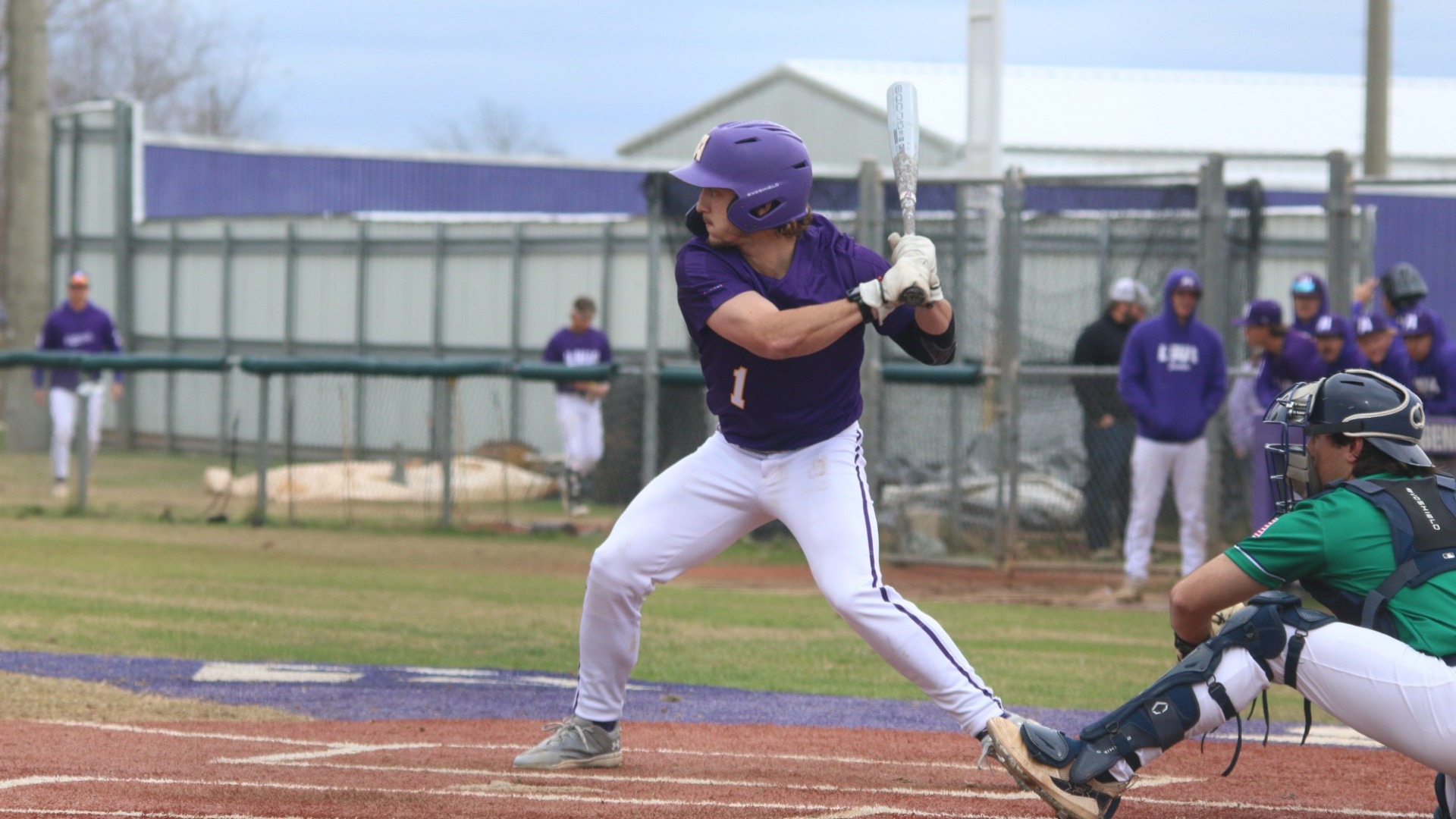 Cade LaBruyere waits on a pitch against John Melvin