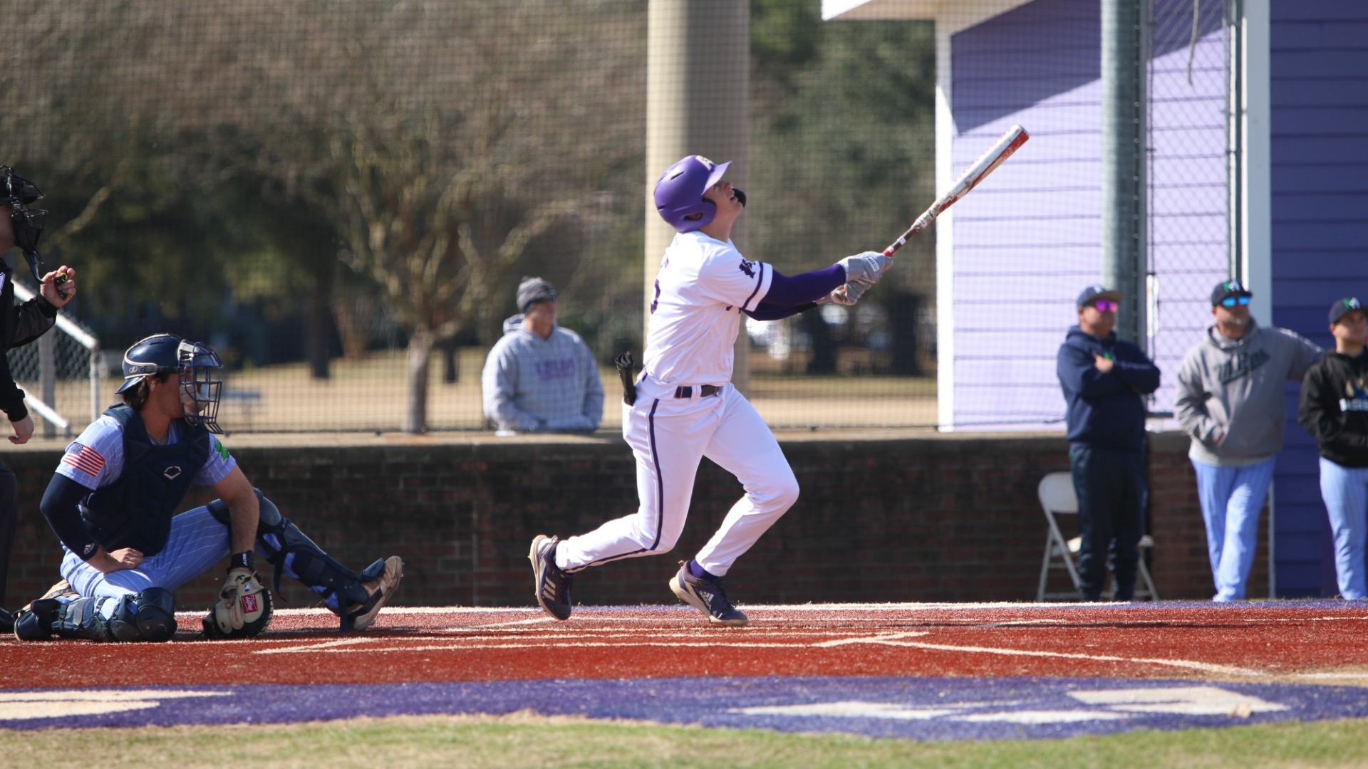 Lane Patin finishes his swing during a game against John Melvin