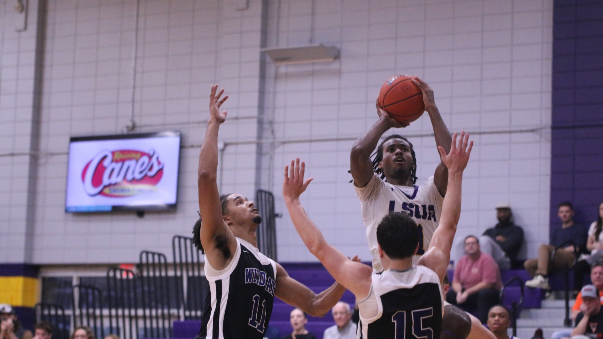 EJ McQuillan goes up for a shot late in the second against LCU