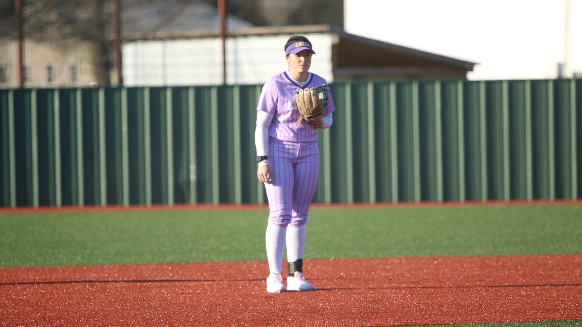 Haley Fontenot readies on defense during a game