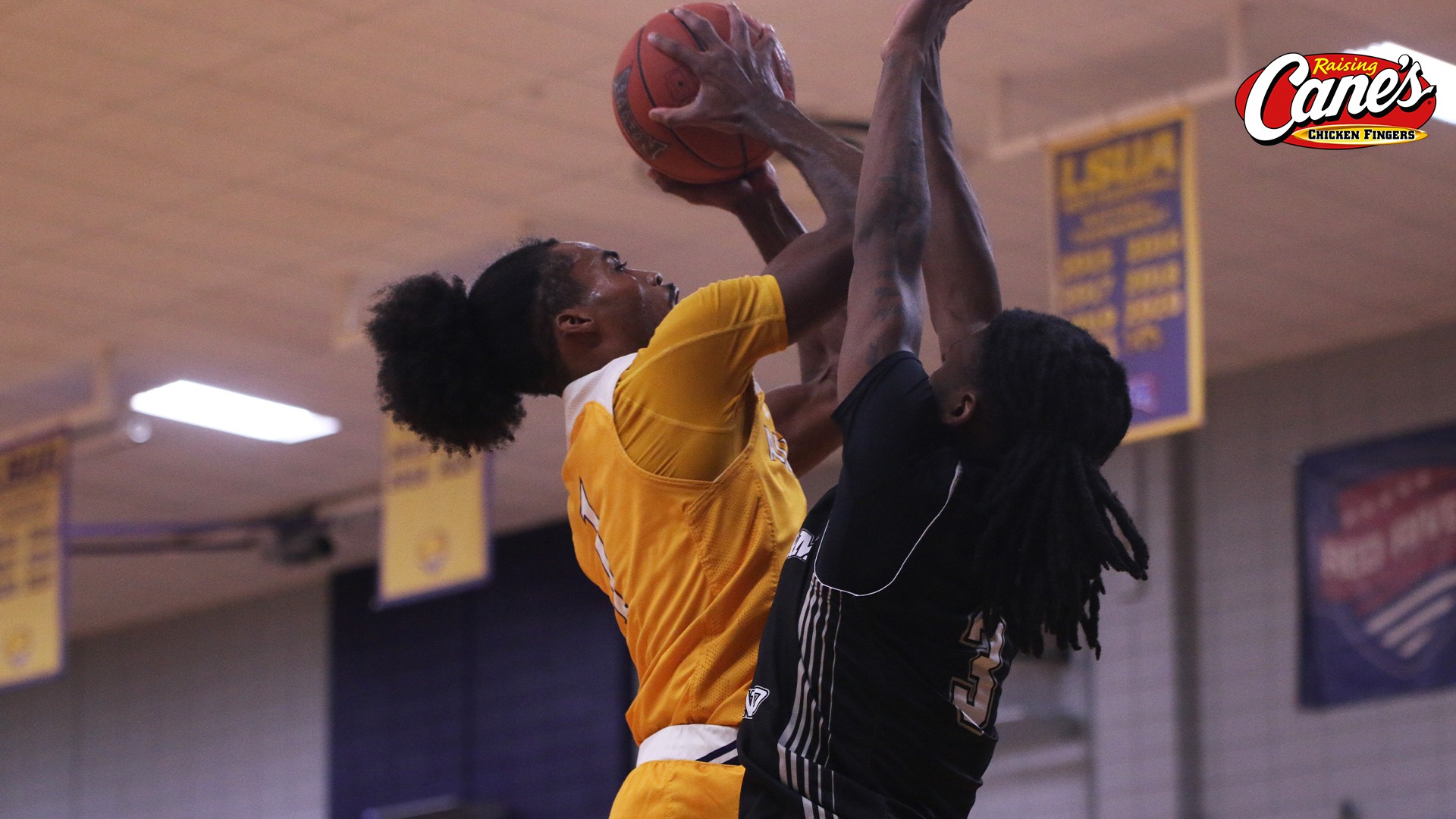 EJ McQuillan goes up against a defender during a game against TAMUSA