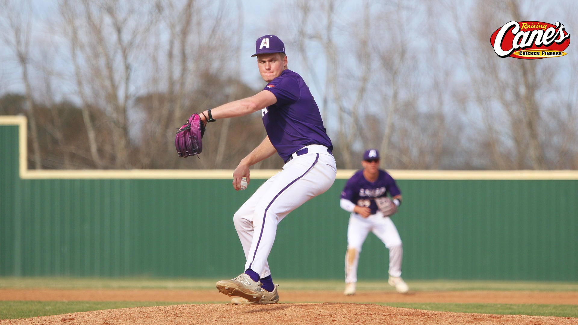 Jack Holbrook delivers a pitch during a game against SUNO